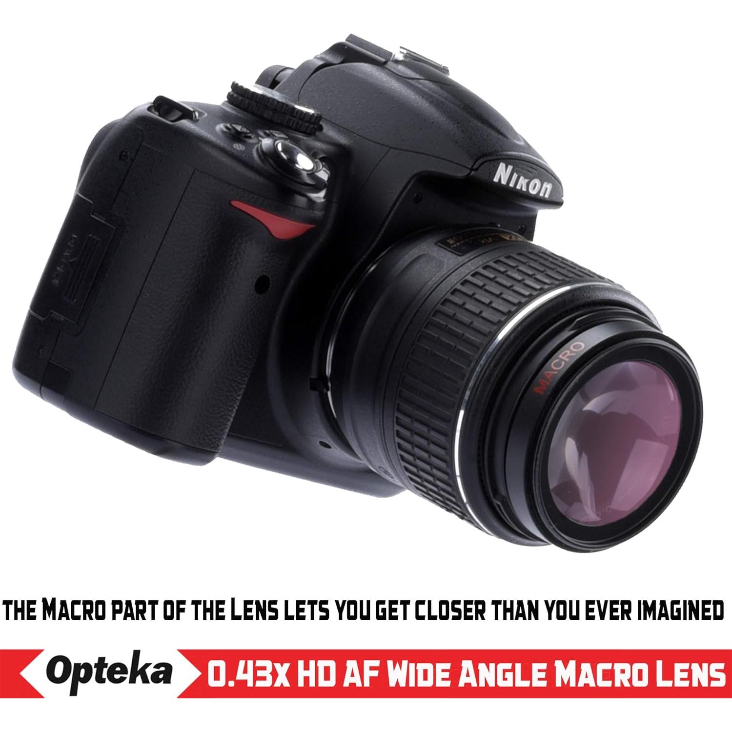 Lente Gran Angular Opteka 0.43x con Macro 10x para Cámaras 49mm/52mm