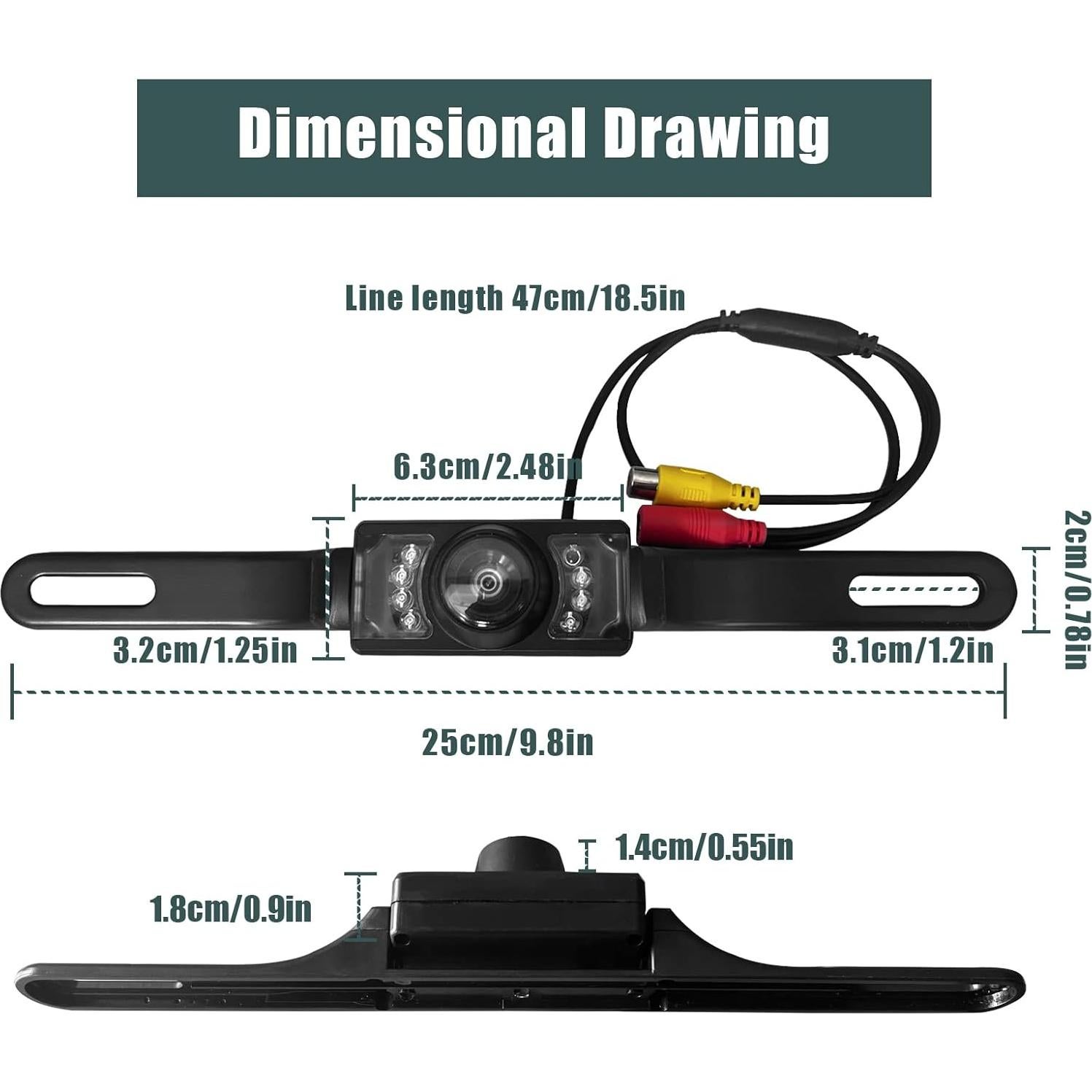 Cámara de Reversa Vrasly HD Impermeable con Visión Nocturna