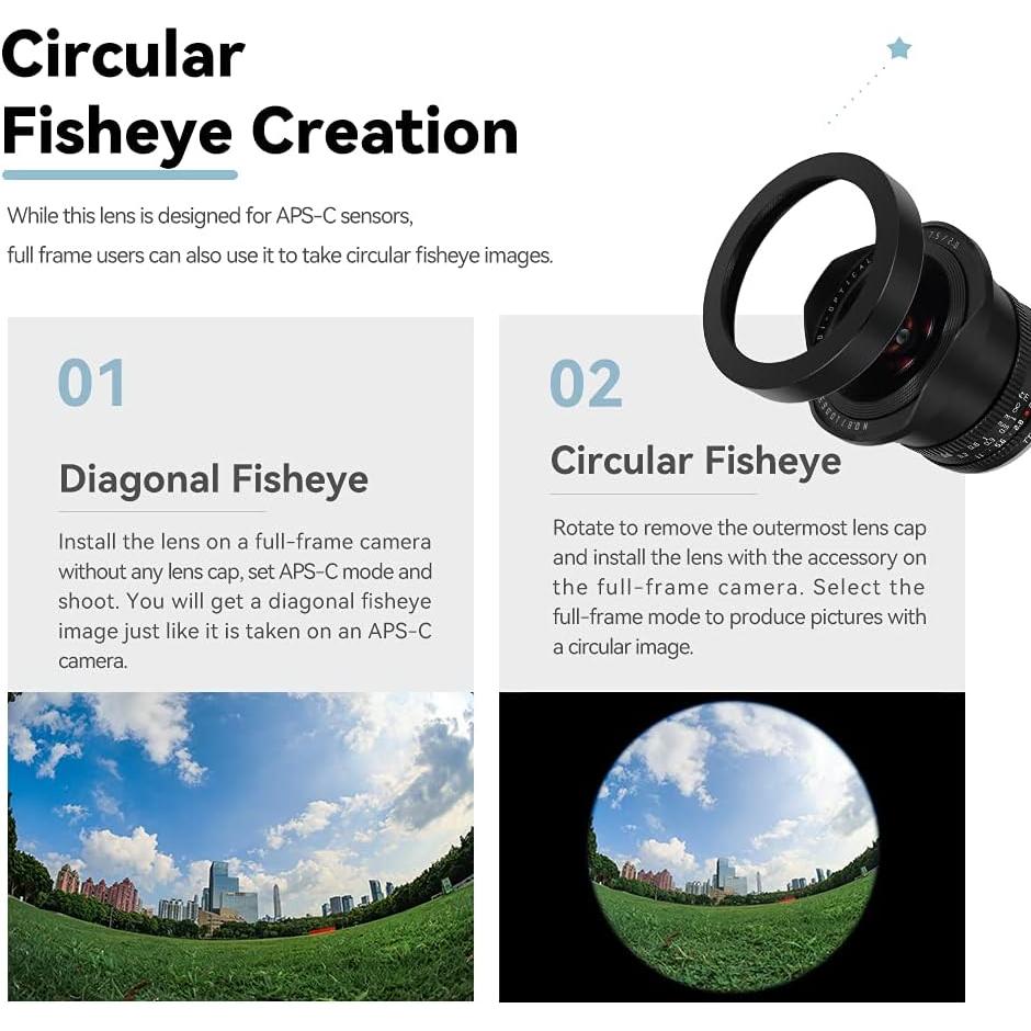 Lente Ojo de Pez TTArtisan 7.5mm F2.0 para Montura L