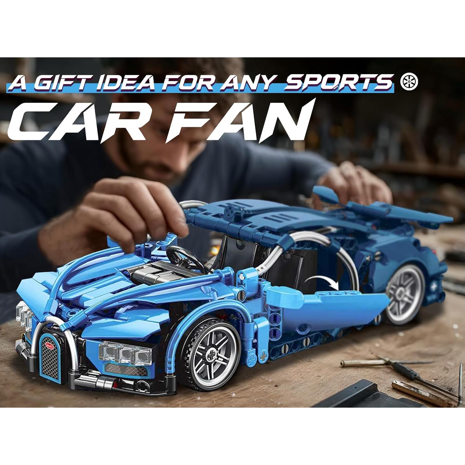 Juego de Carros de Carreras Sosuy 473 Pcs Azul 1:18