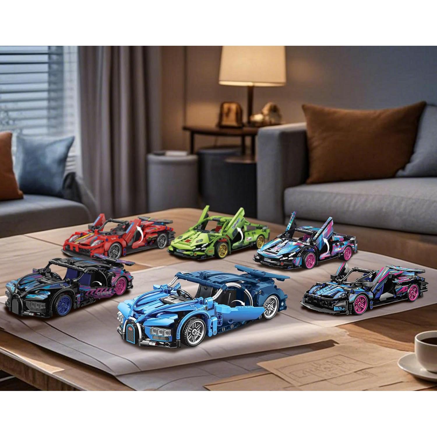 Juego de Carros de Carreras Sosuy 473 Pcs Azul 1:18