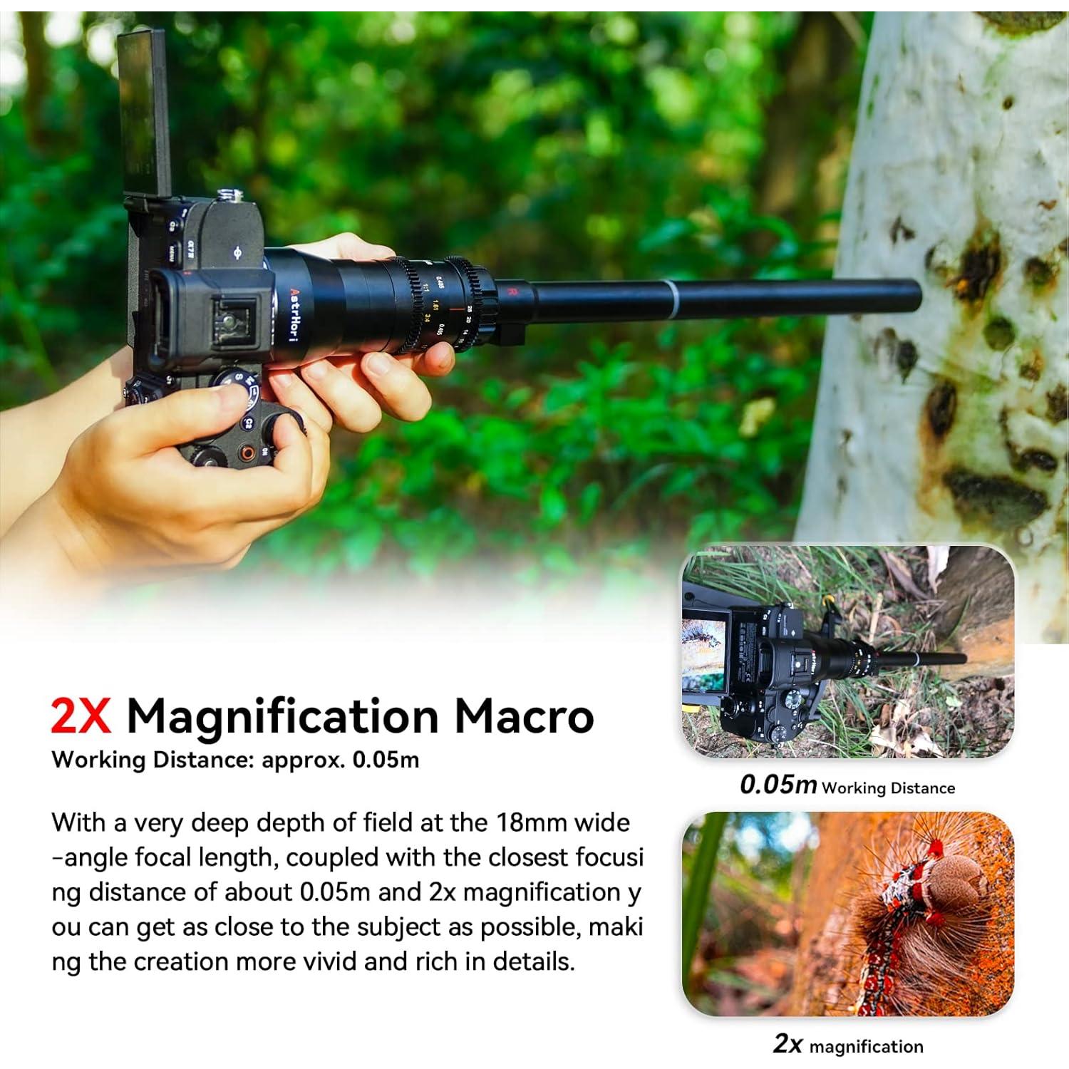 Lente Macro AstrHori 18mm F8 2X para Panasonic Olympus M43