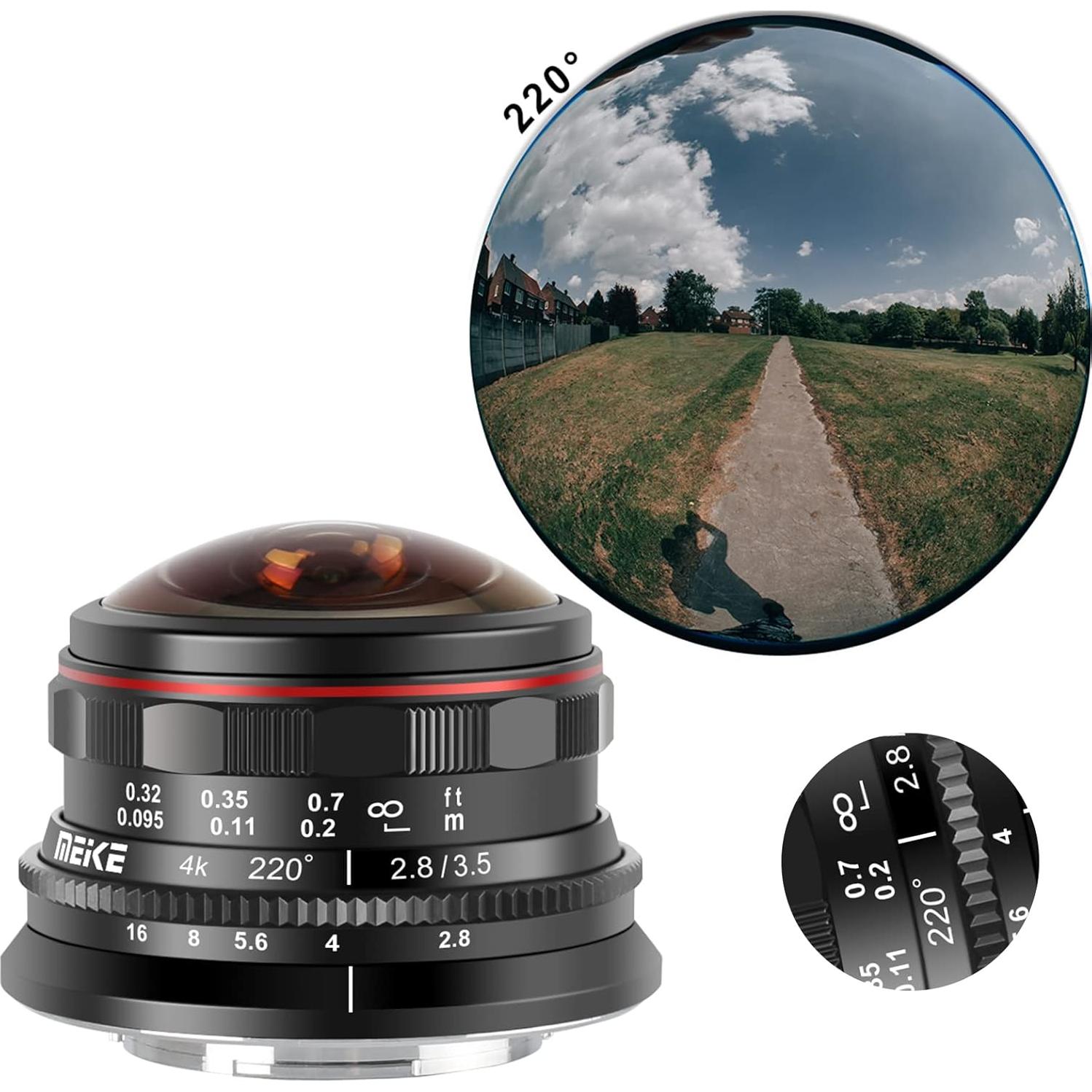 Lente Fisheye Meike 3.5mm f/2.8 Ultra Gran Angular 220°