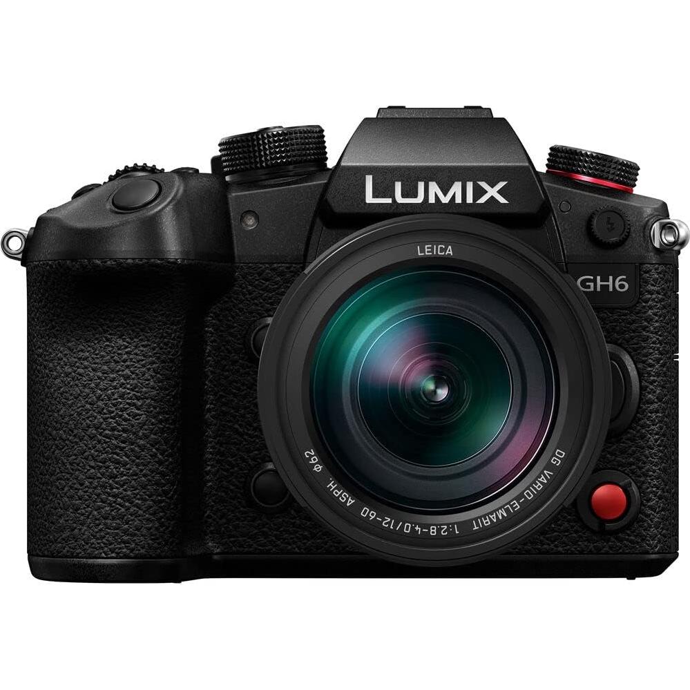 Panasonic Lumix GH6 Mirrorless Camera with 12-60mm f/2.8-4 Lens (DC-GH6LK) + Sony 64GB Tough SD Card + Filter Kit + Wide Angle Lens + Telephoto Lens + Lens Hood + More (Renewed)