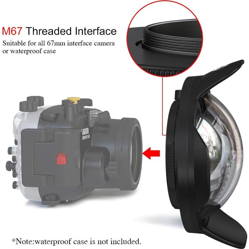 Lente Gran Angular Sea Frogs 67mm para Cámaras Subacuáticas