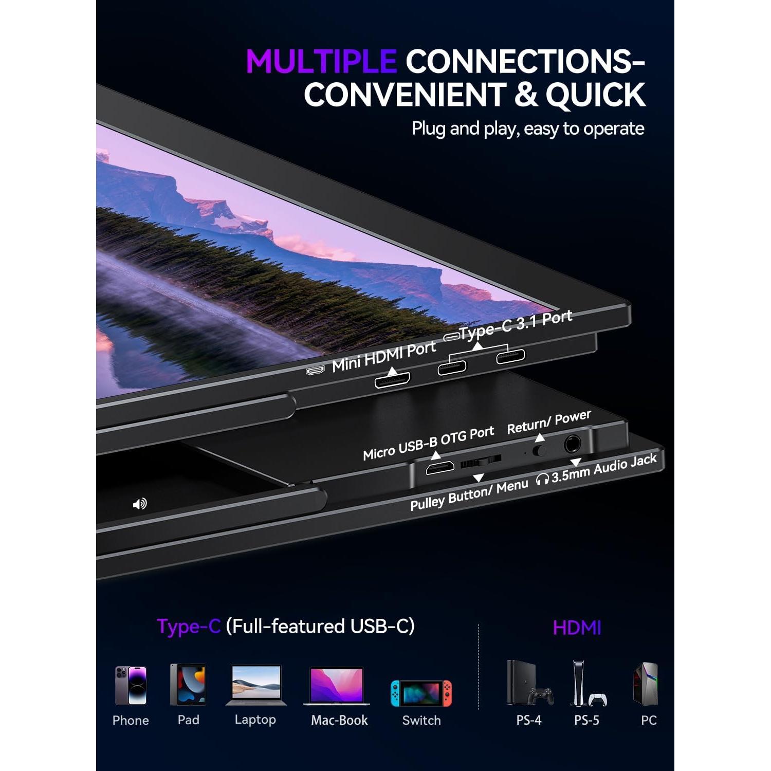 Monitor Portátil UPERFECT 18" 2K 144Hz Soporte Ajustable