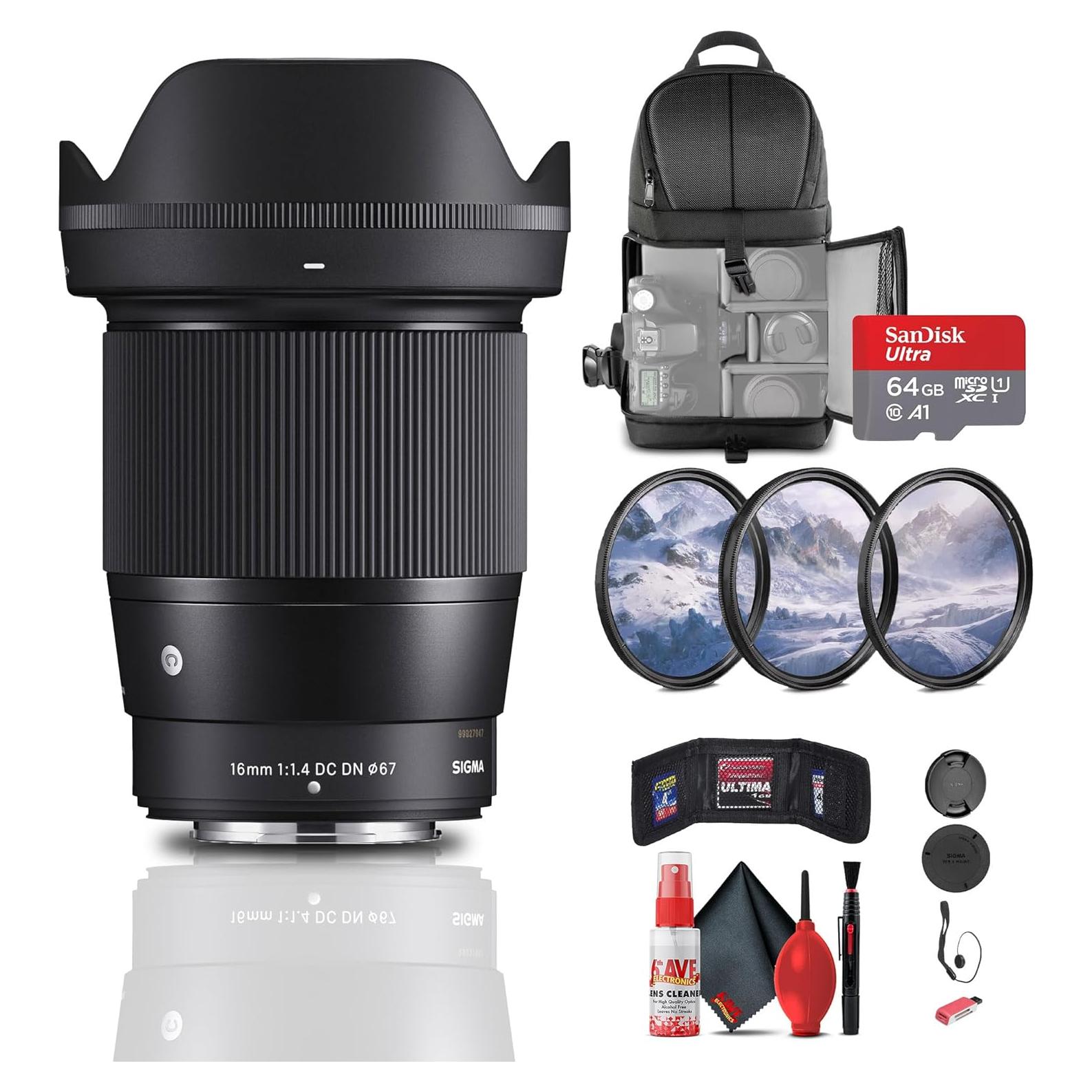 Lente Sigma 16mm f/1.4 DC DN para Fujifilm X - Gran Angular