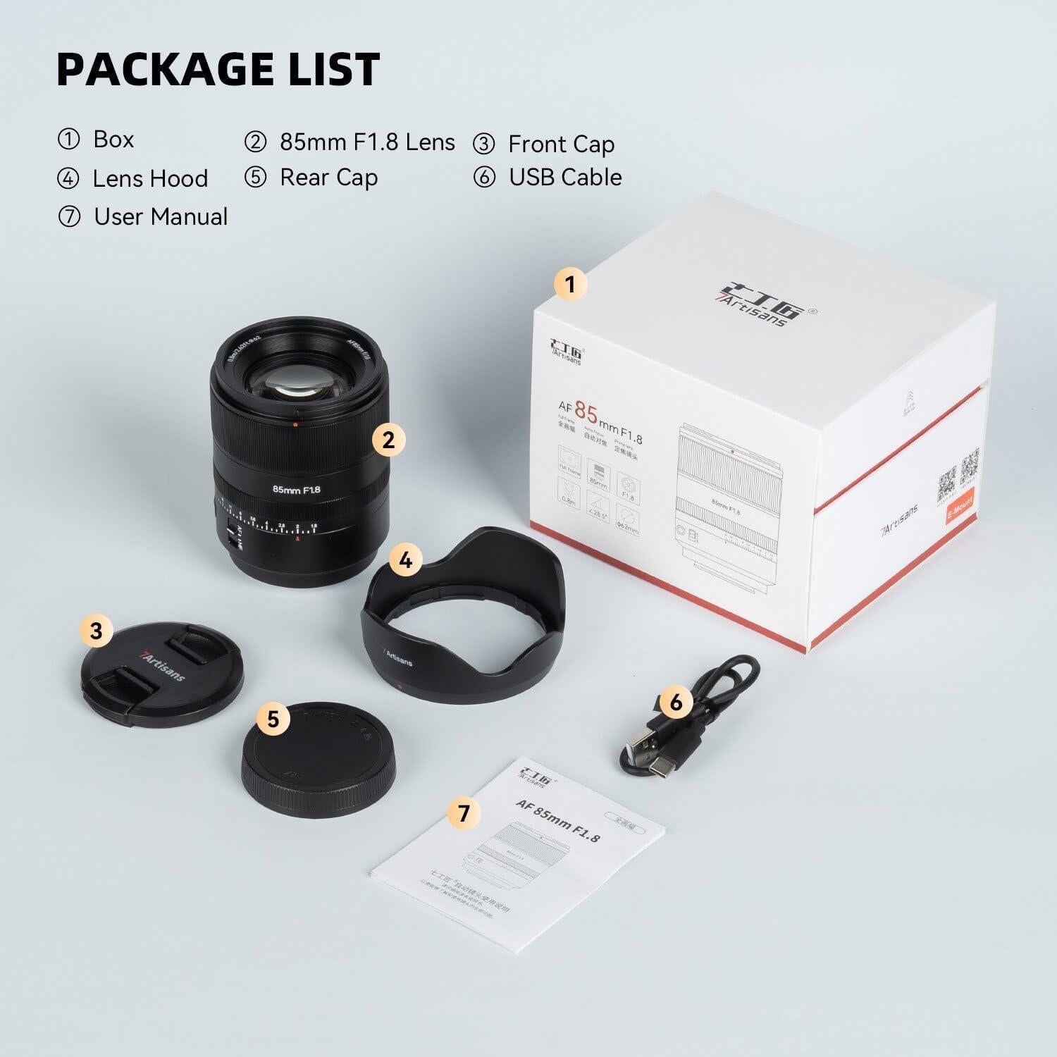 Lente de Retrato 7artisans 85mm F1.8 AF para Montura L