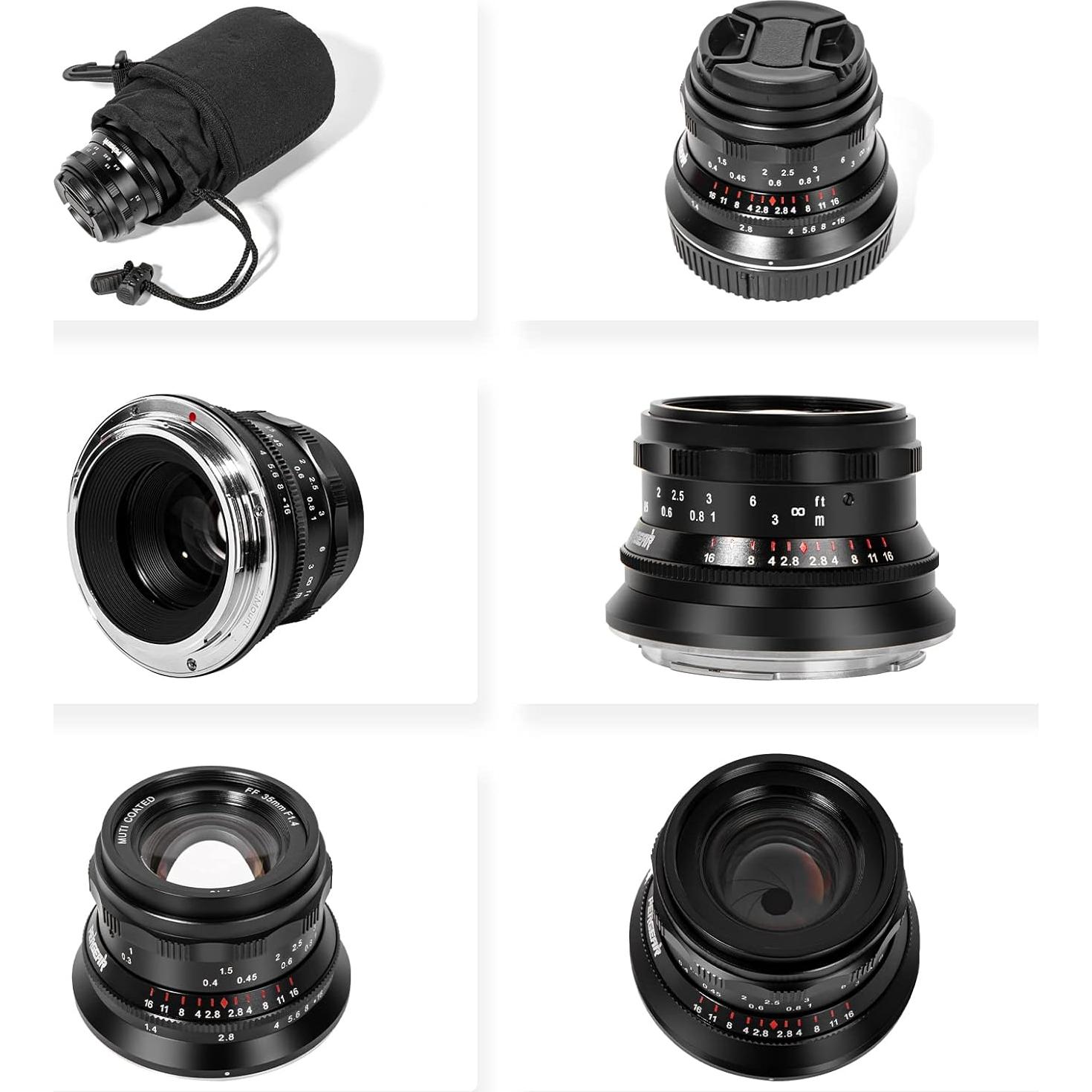 Lente Manual PERGEAR 35mm F1.4 para Cámaras Sony E-Mount