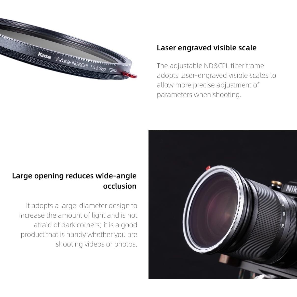 Filtro Kase CPL/ND Combo 46mm Vidrio Óptico Resistente
