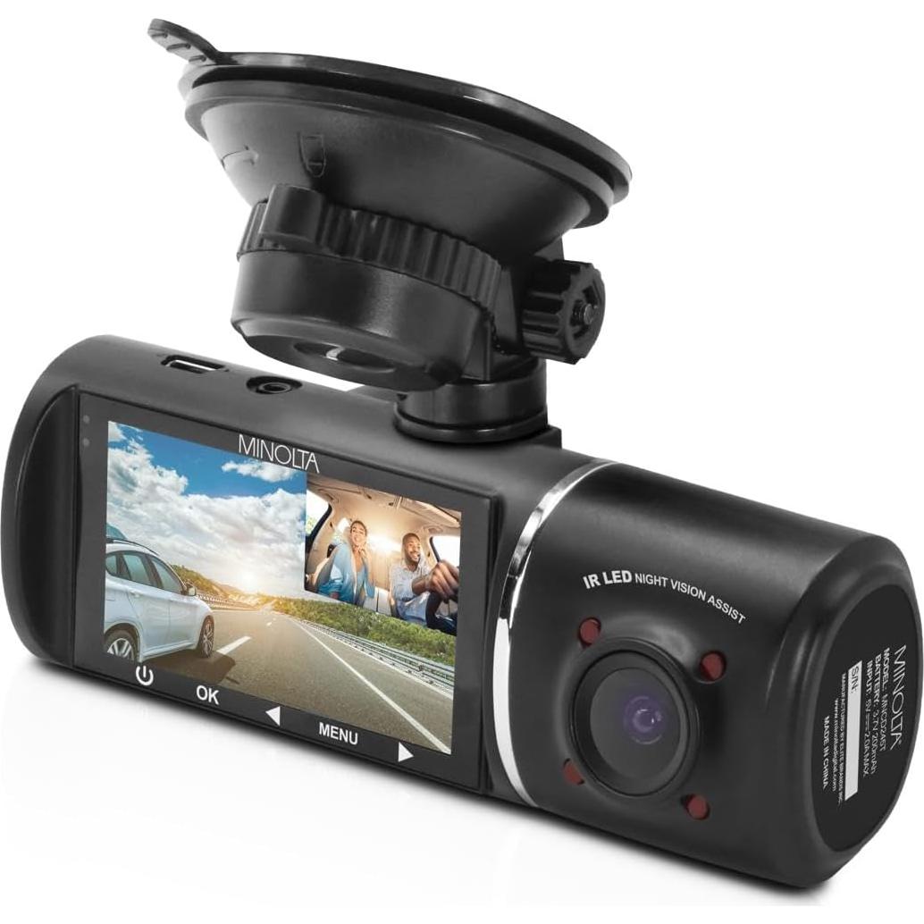 Grabadora de Coche Minolta MNCD245T 3 Canales 1080p LCD 2.45"