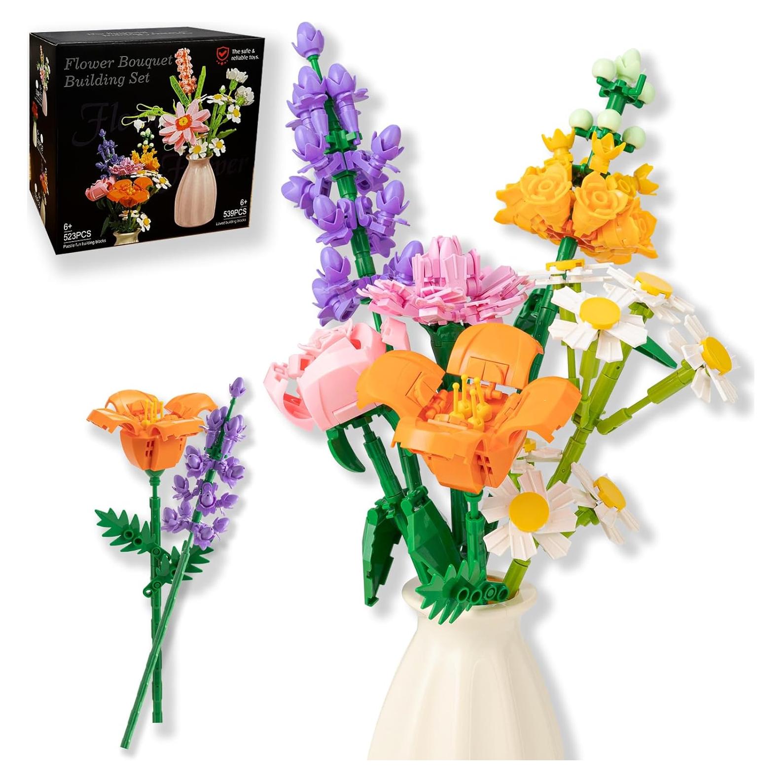 Juego de Bloques de Construcción Qesfir - Ramo de Flores DIY