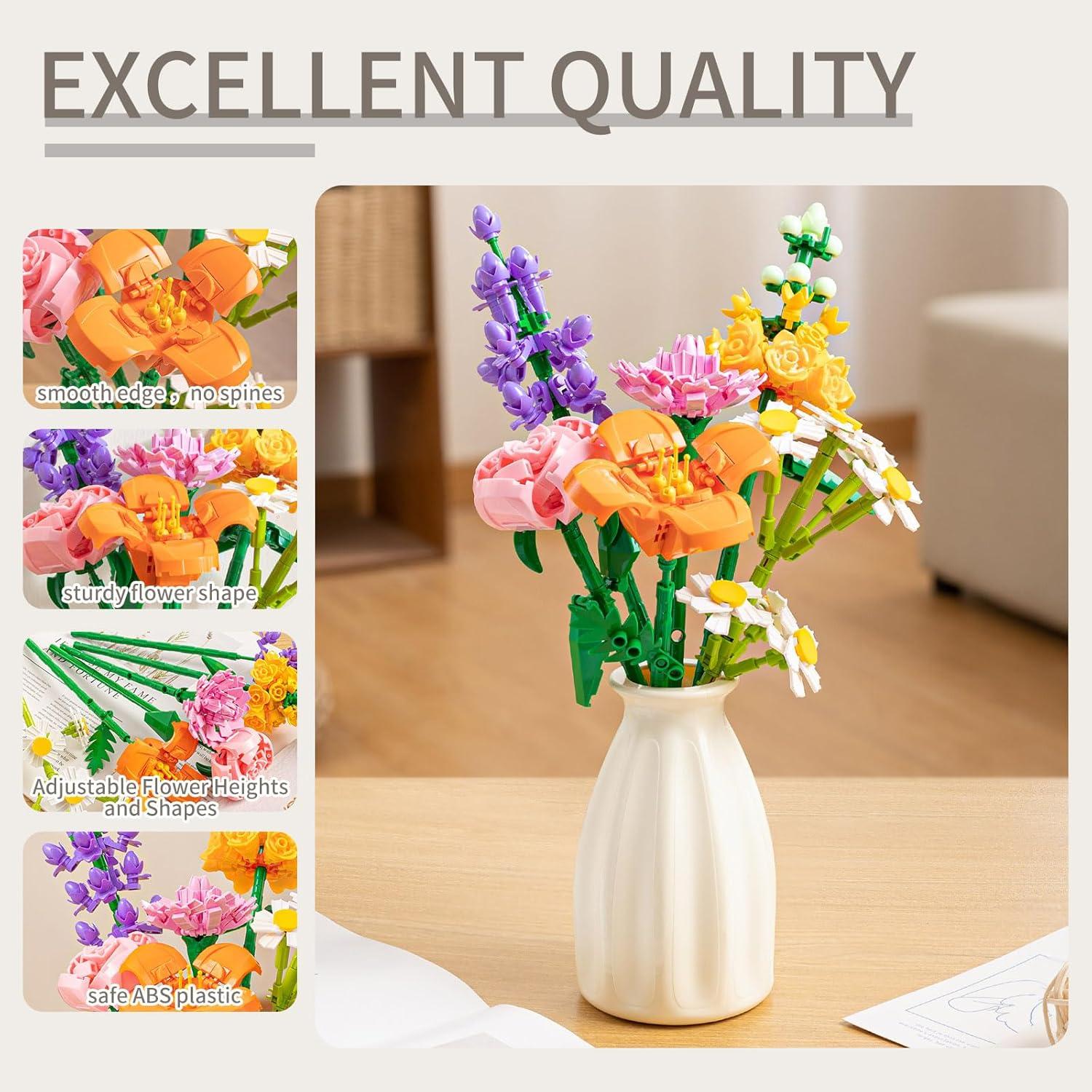 Juego de Bloques de Construcción Qesfir - Ramo de Flores DIY