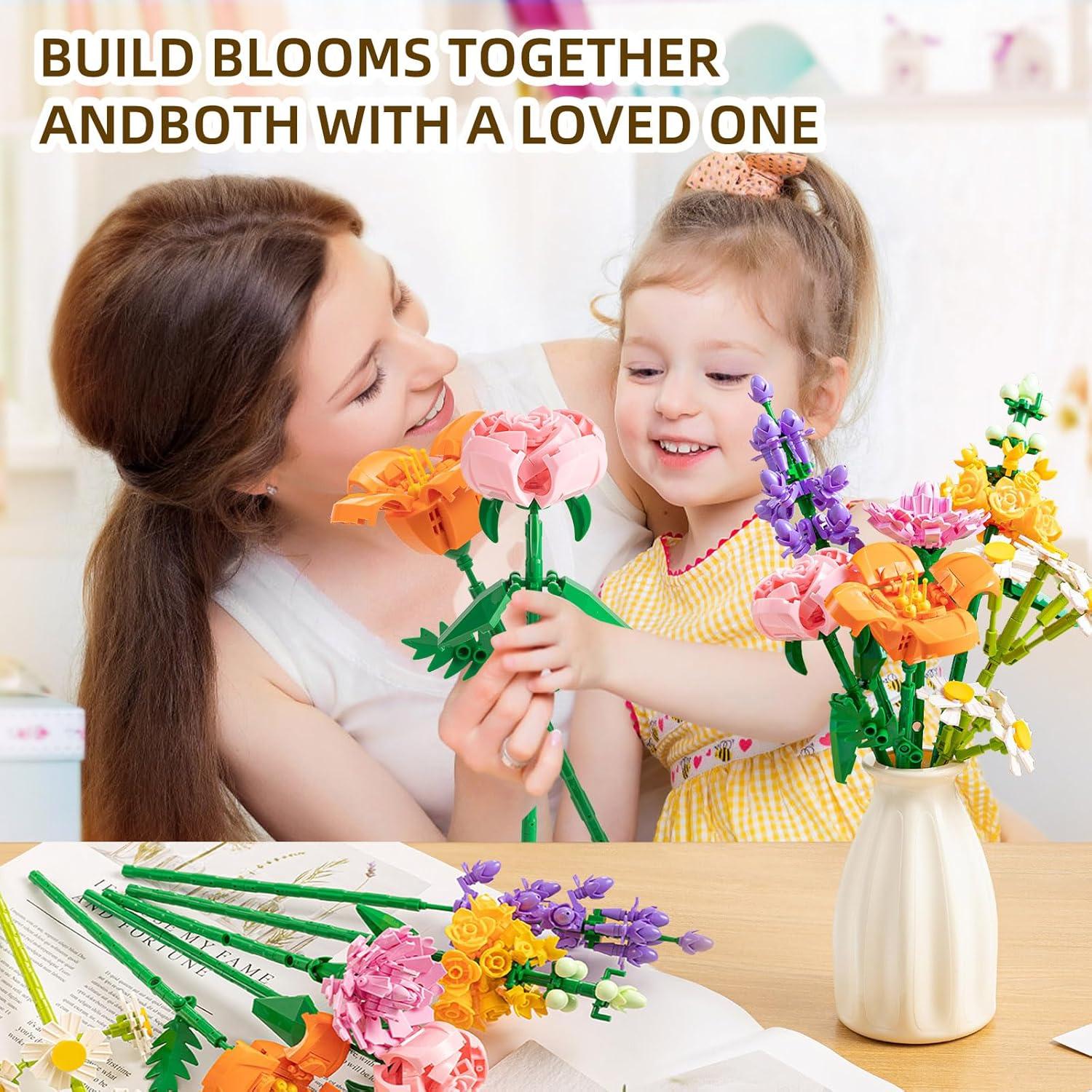 Juego de Bloques de Construcción Qesfir - Ramo de Flores DIY