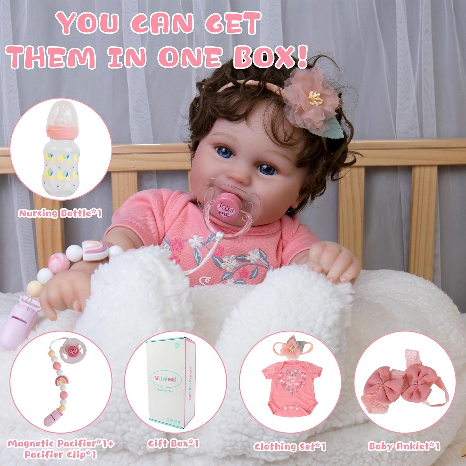 Muñeca Reborn Milidool 20 Pulgadas Hecha a Mano Realista