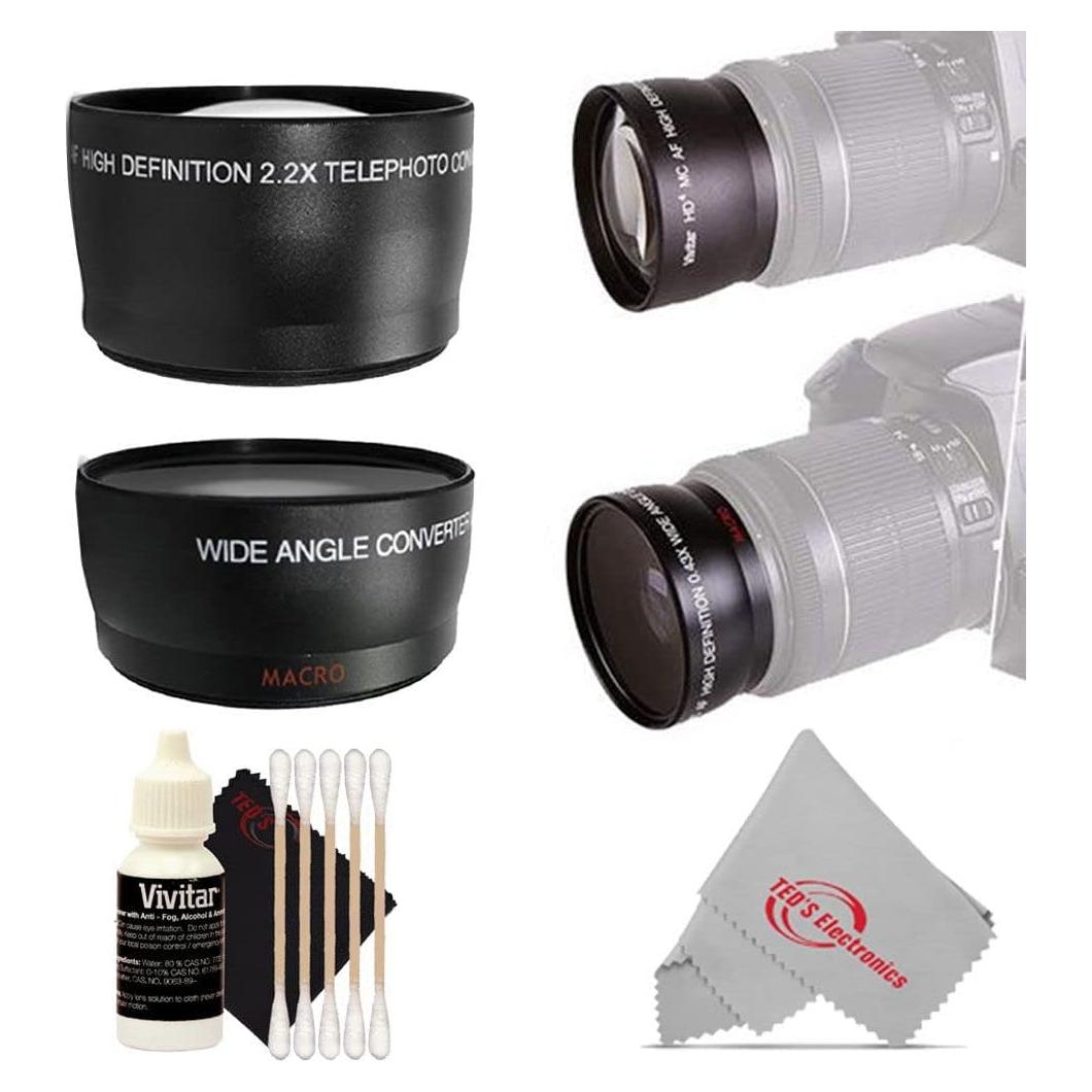 Kit Lentes Telefoto y Gran Angular 49mm HD + Accesorios