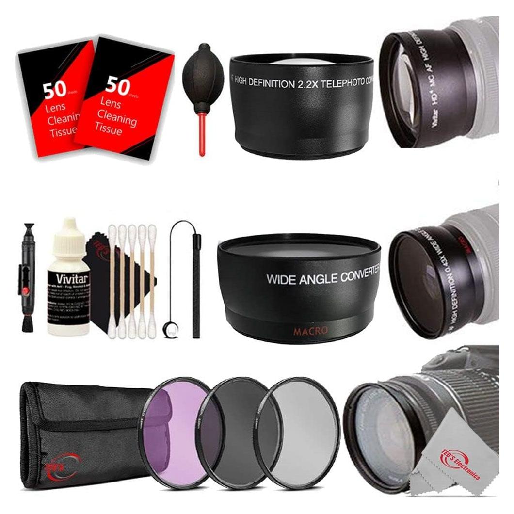Kit Lentes Telefoto y Gran Angular 49mm HD + Accesorios