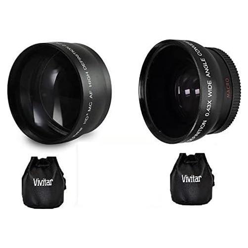 Kit de Lentes Telefoto y Gran Angular Vivitar 58mm para Canon