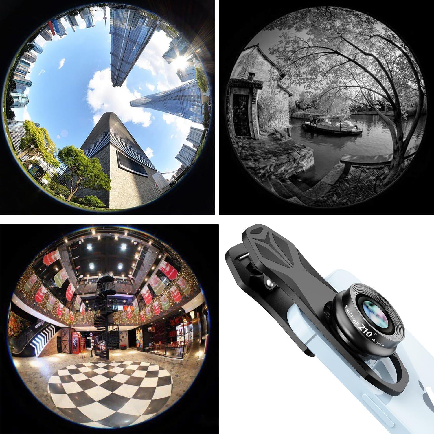 Lente Ojo de Pez 210° BIGBIGRIVER para Teléfonos Móviles