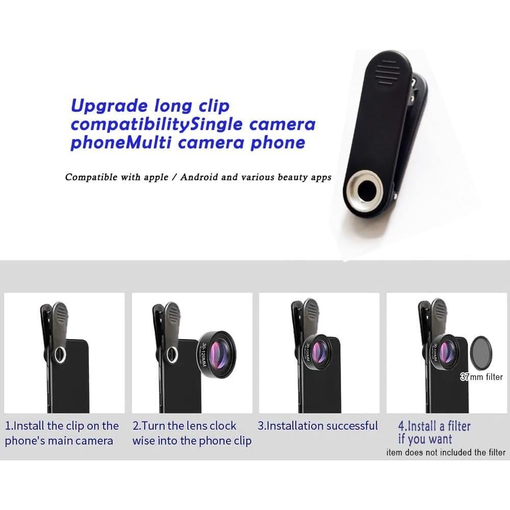 Lente Macro JEVOCOM 30-120mm para Teléfonos Móviles