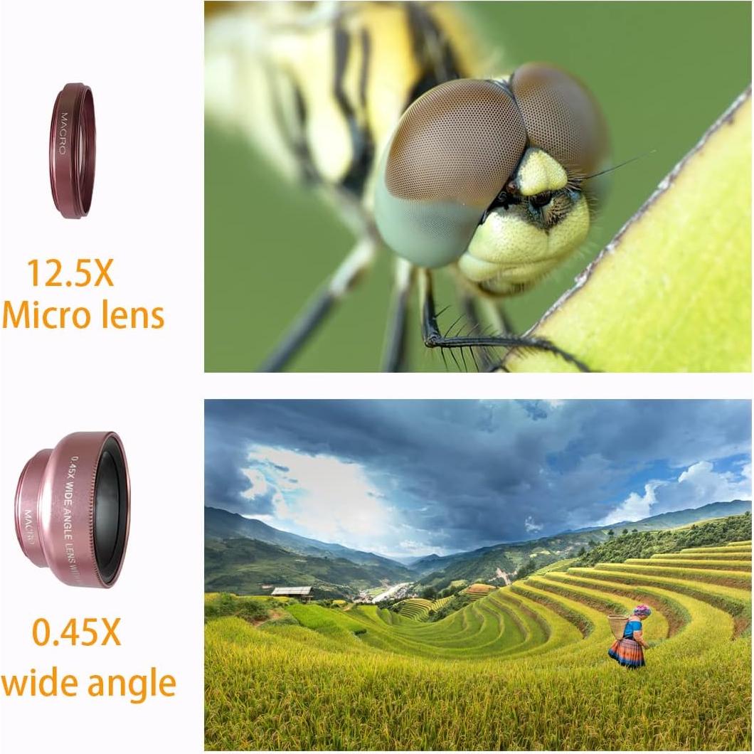 Kit de Lentes de Cámara Peanutech para iPhone y Samsung - Ojo de Pez y Gran Angular