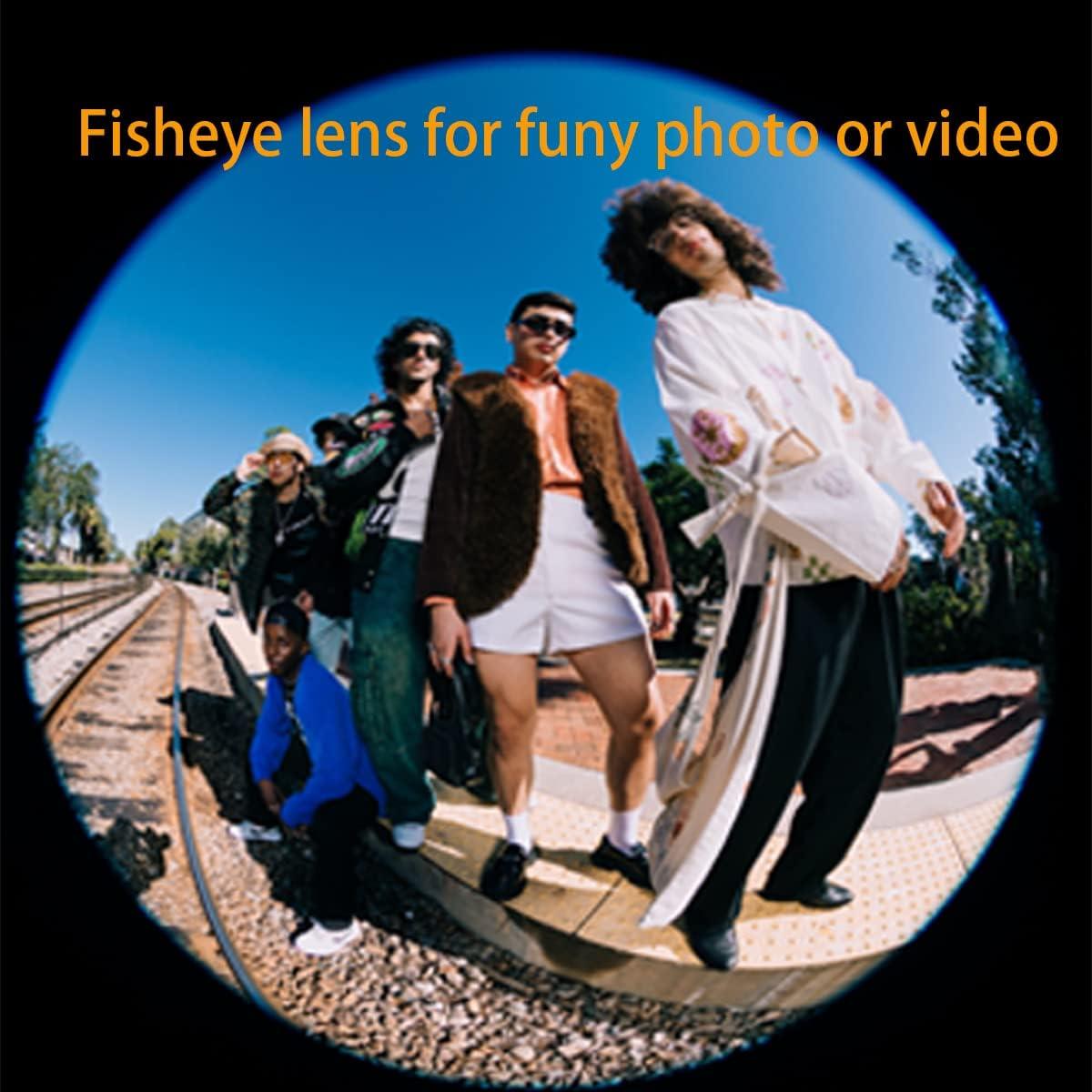 Kit de Lentes de Cámara Peanutech para iPhone y Samsung - Ojo de Pez y Gran Angular