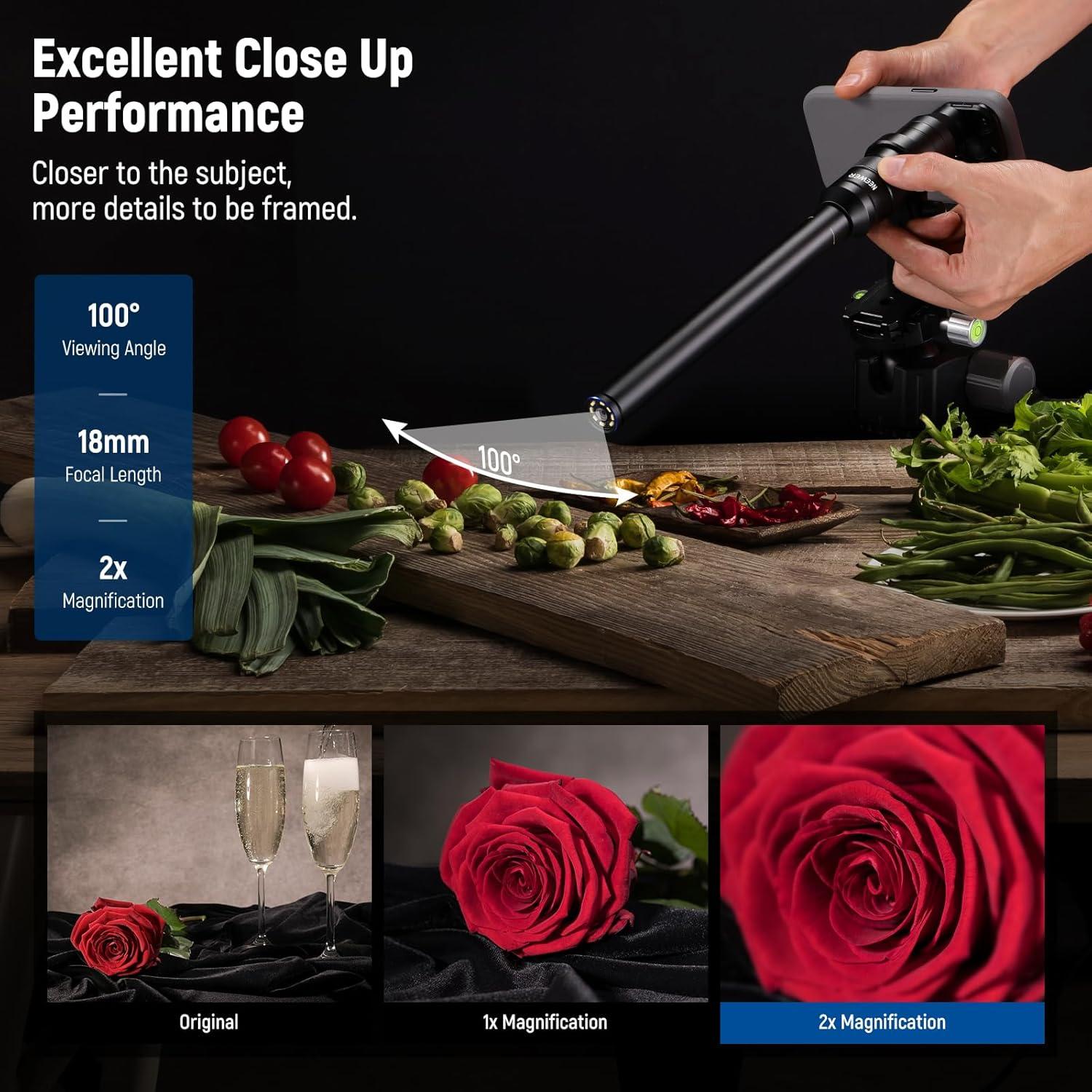 Lente Macro Probe NEEWER 18mm 2X para Teléfono Móvil