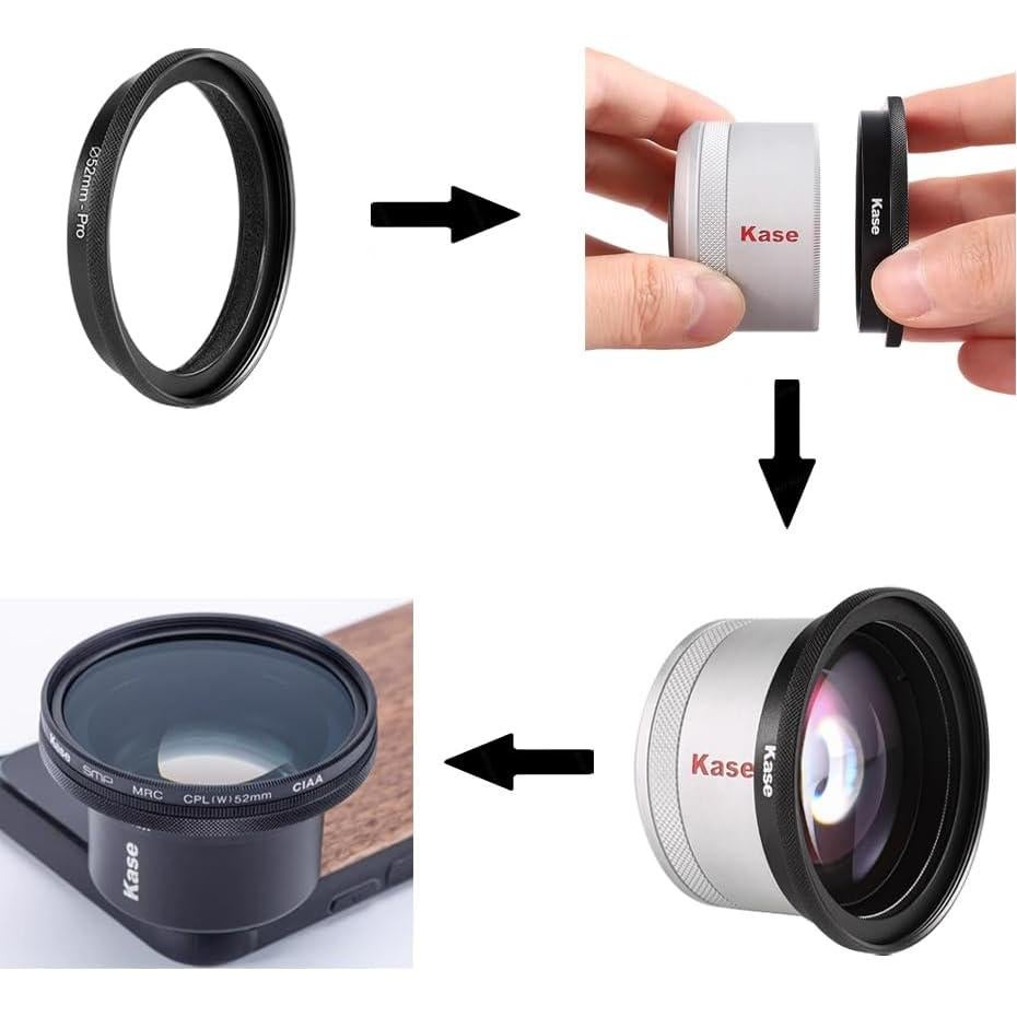 Lente Macro Pro Kase Master con Adaptador 52mm para Smartphone