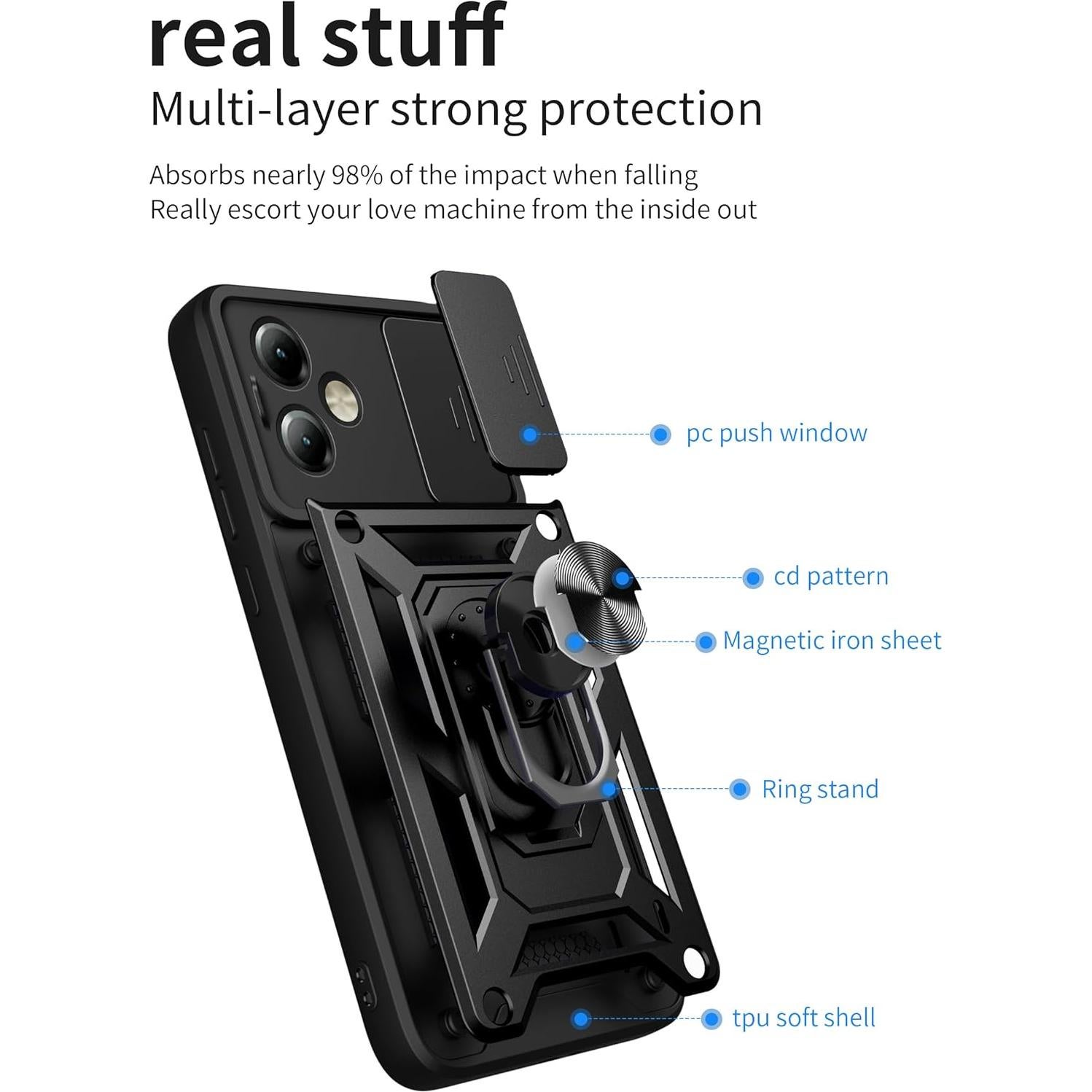 Funda Protectora Kukoufey para Samsung Galaxy A05 4G Negra