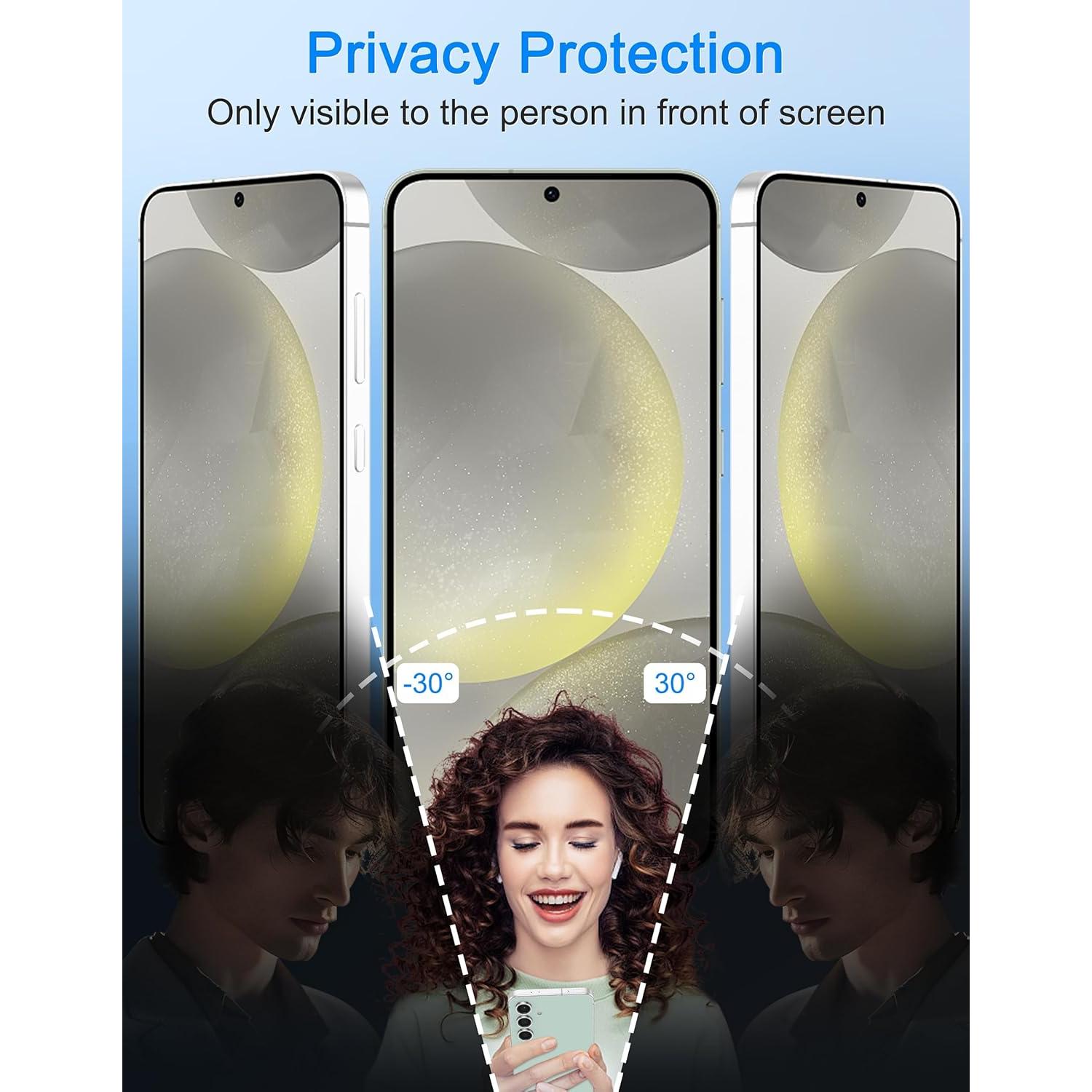 Protector de Pantalla Privado Yebowe para Samsung Galaxy S25 - Vidrio Templado 9H