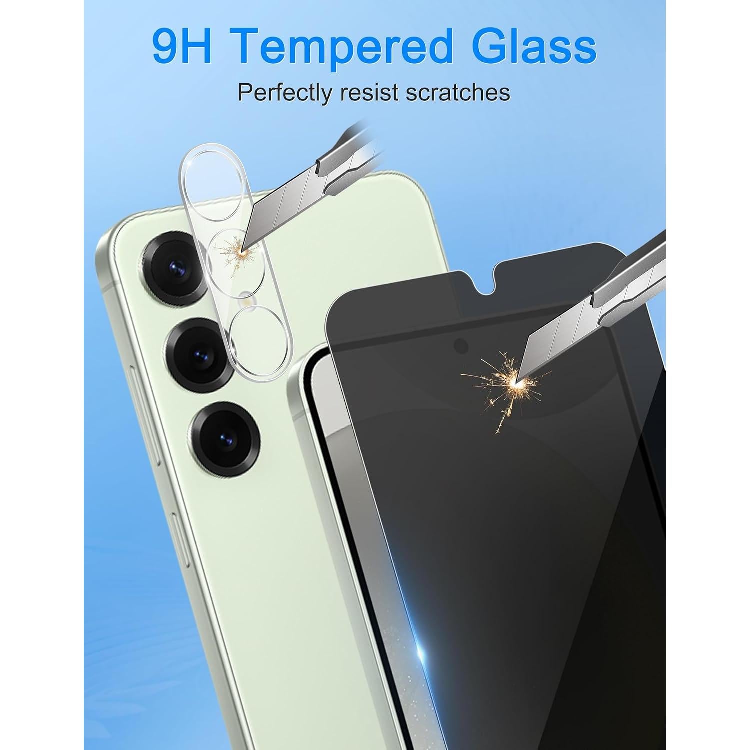 Protector de Pantalla Privado Yebowe para Samsung Galaxy S25 - Vidrio Templado 9H