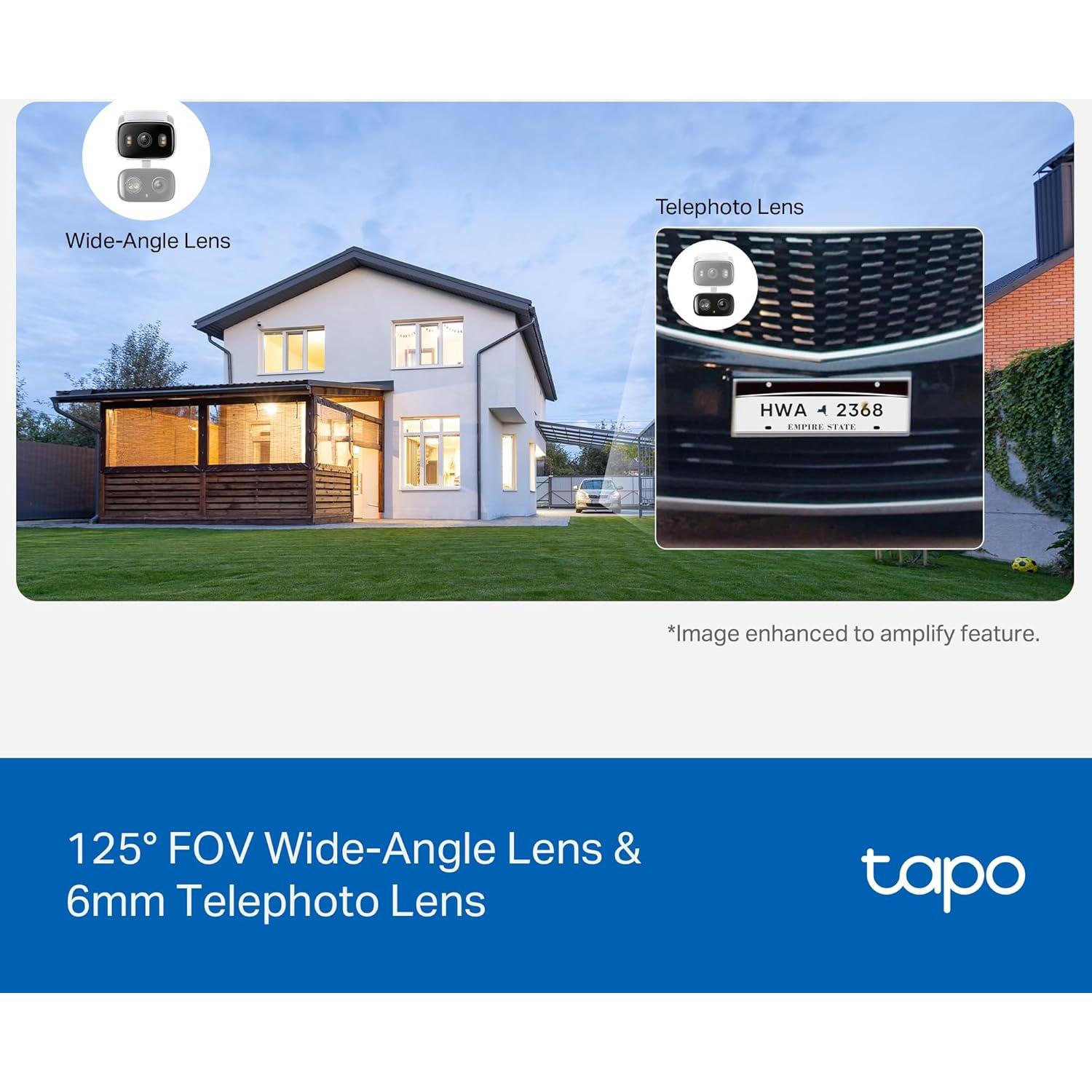 Cámara de Seguridad Tapo C246D 2K 3MP Doble Lente Pan/Tilt