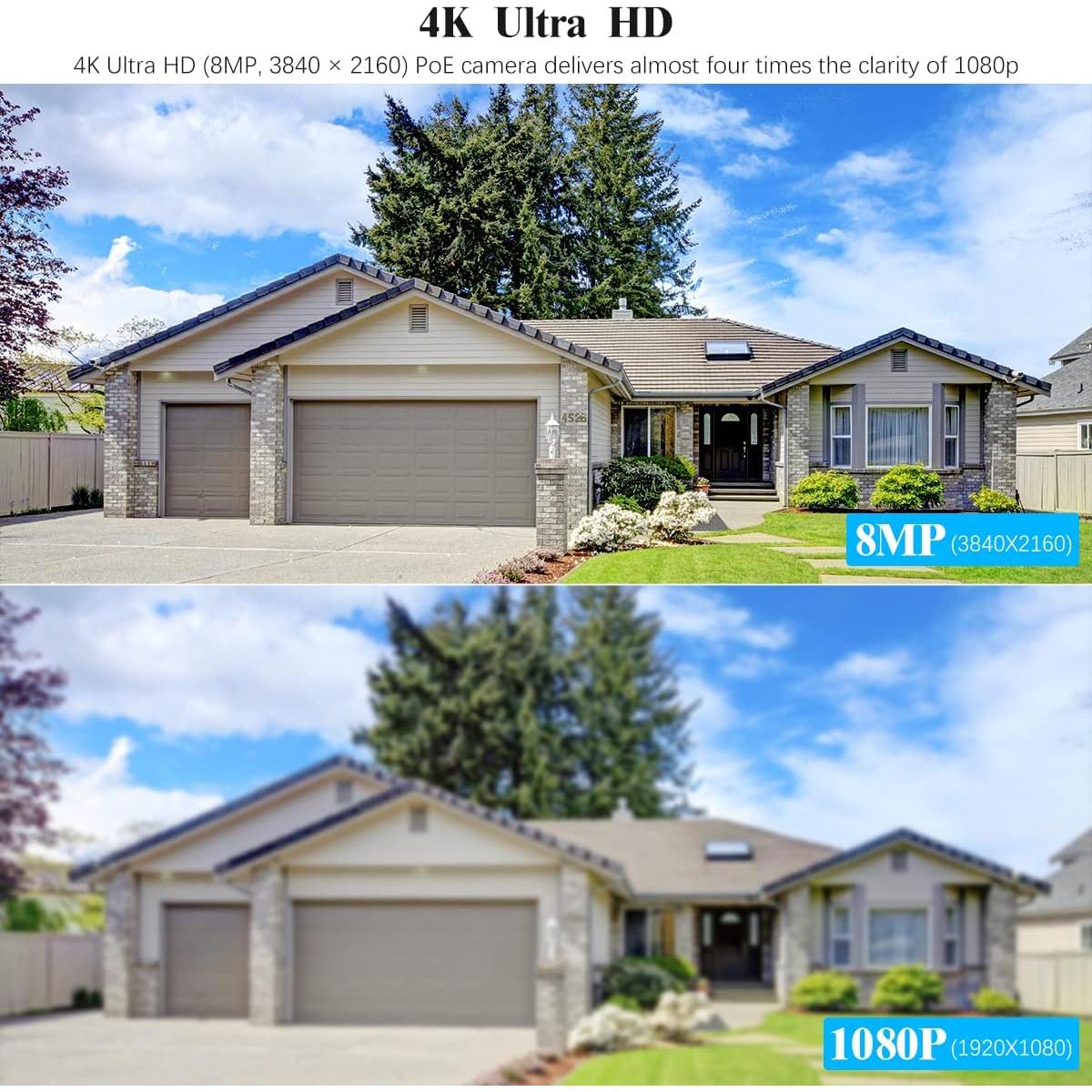 Cámara de Seguridad OOSSXX 4K 8MP con Audio Bidireccional