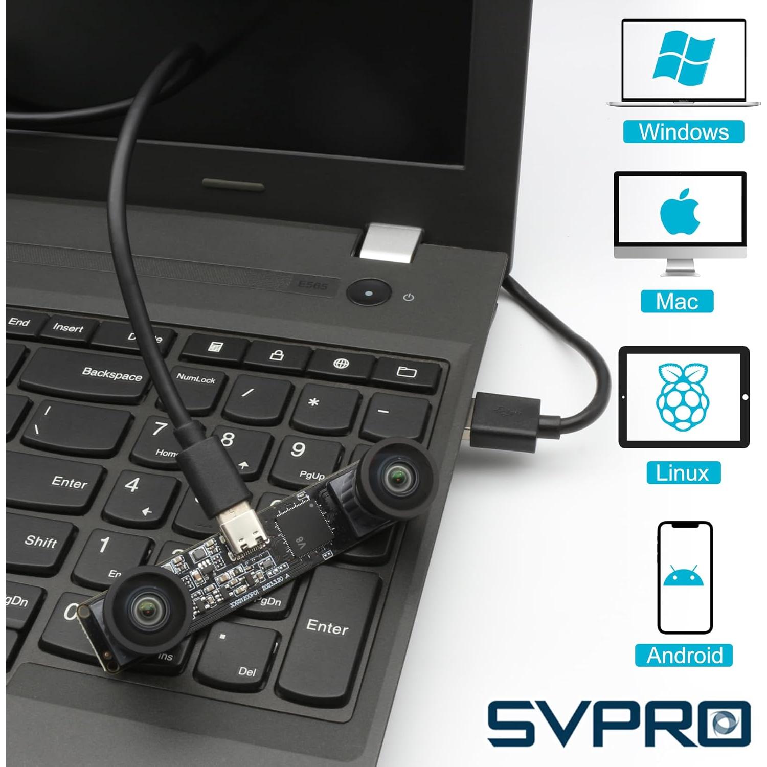 Cámara USB SVPRO 1200P 60fps con obturador global y lente M12