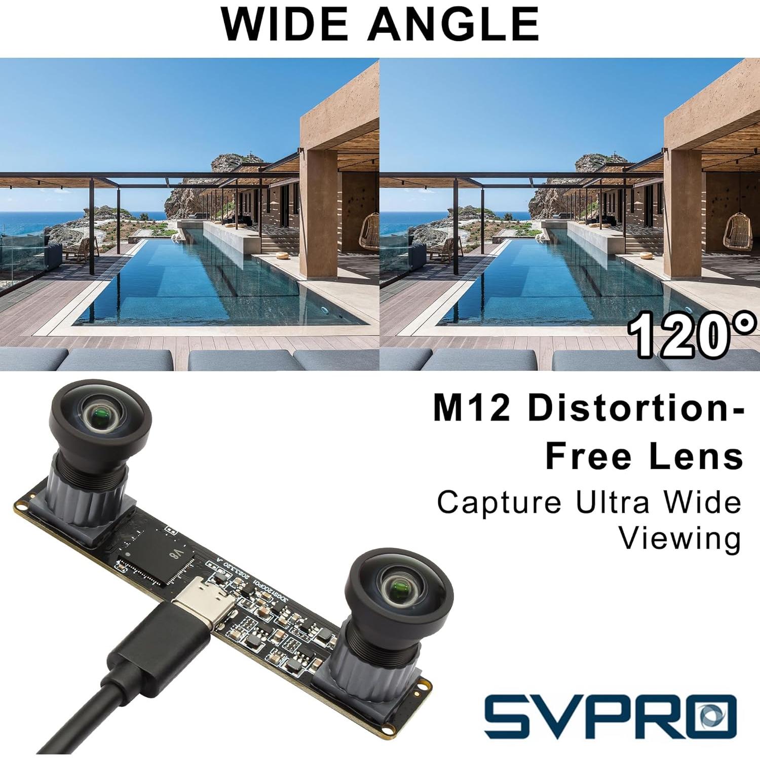 Cámara USB SVPRO 1200P 60fps con obturador global y lente M12