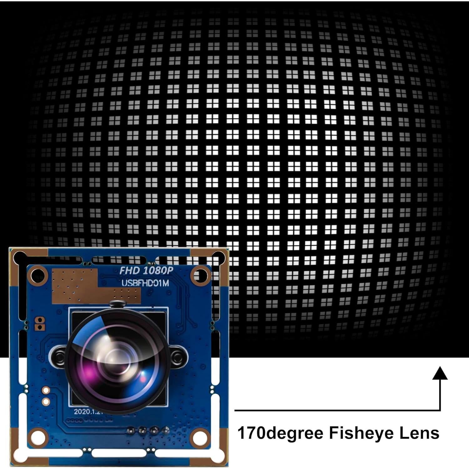 Cámara USB 2MP HD 1080p Ailipu Lente Ojo de Pez 170°