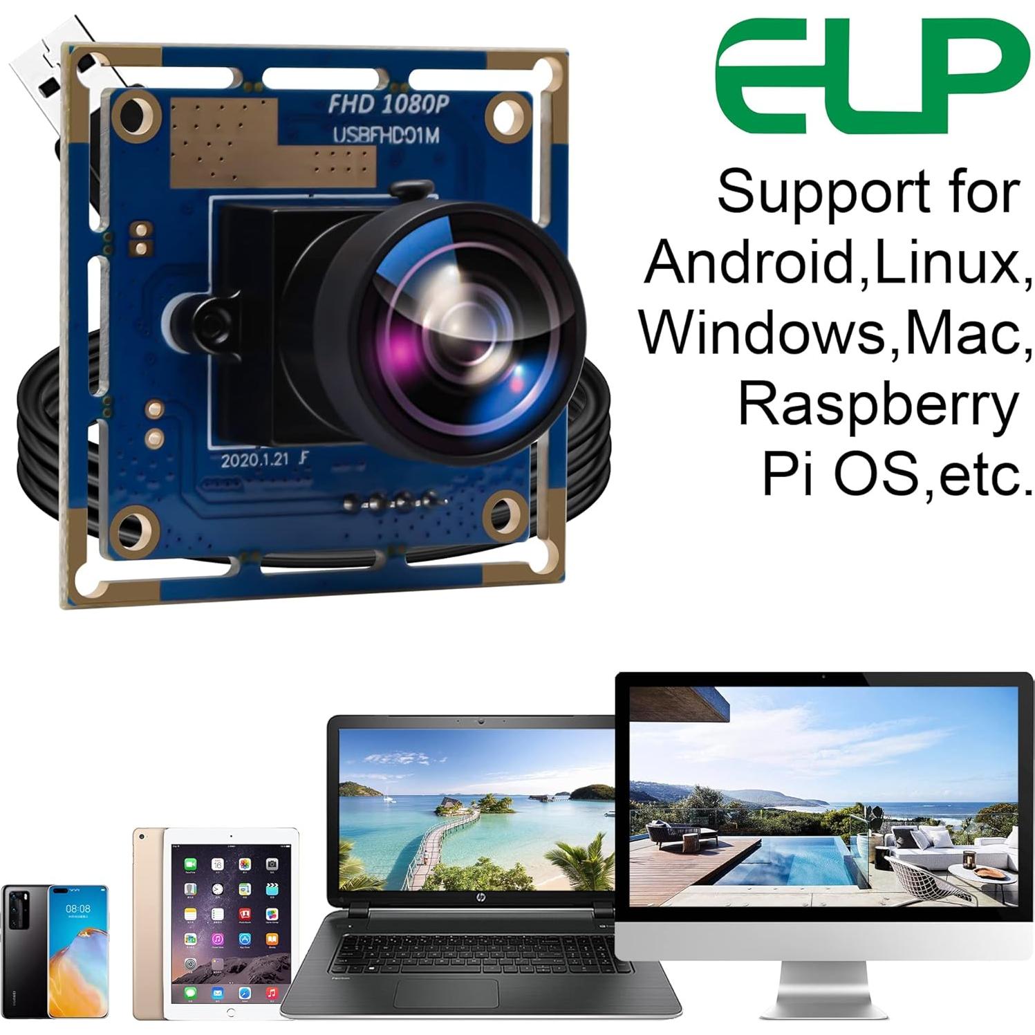 Cámara USB 2MP HD 1080p Ailipu Lente Ojo de Pez 170°