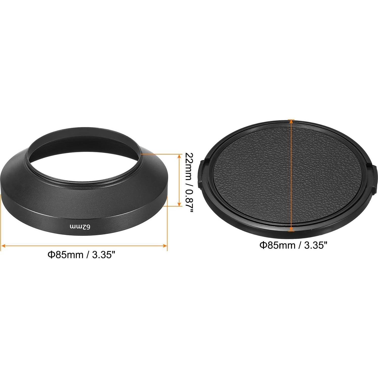 Capucho de Lente PATIKIL 62mm Antirreflectante Negro