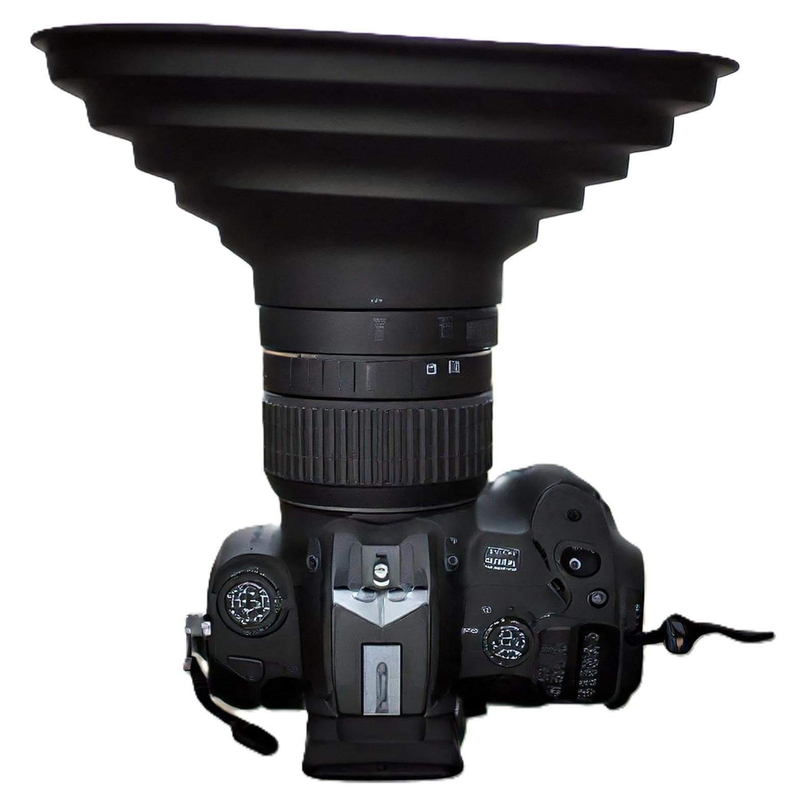 Capucha de Lente Antirreflejo Goma Universal 50-70mm Canon Nikon Sony