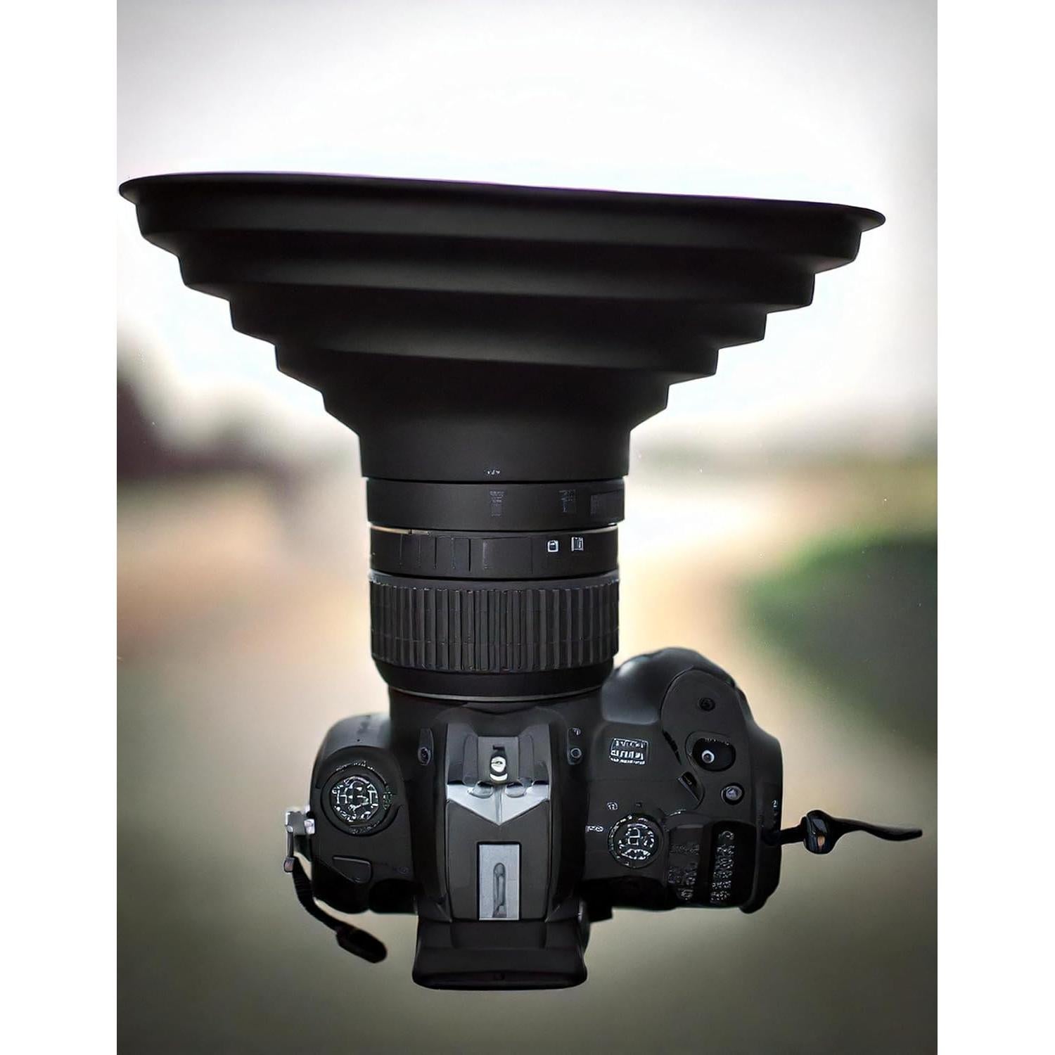 Capucha de Lente Antirreflejo Goma Universal 50-70mm Canon Nikon Sony