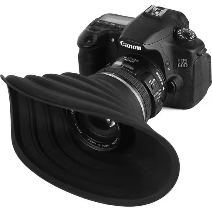 Capucha de Lente Antirreflejo Goma Universal 50-70mm Canon Nikon Sony