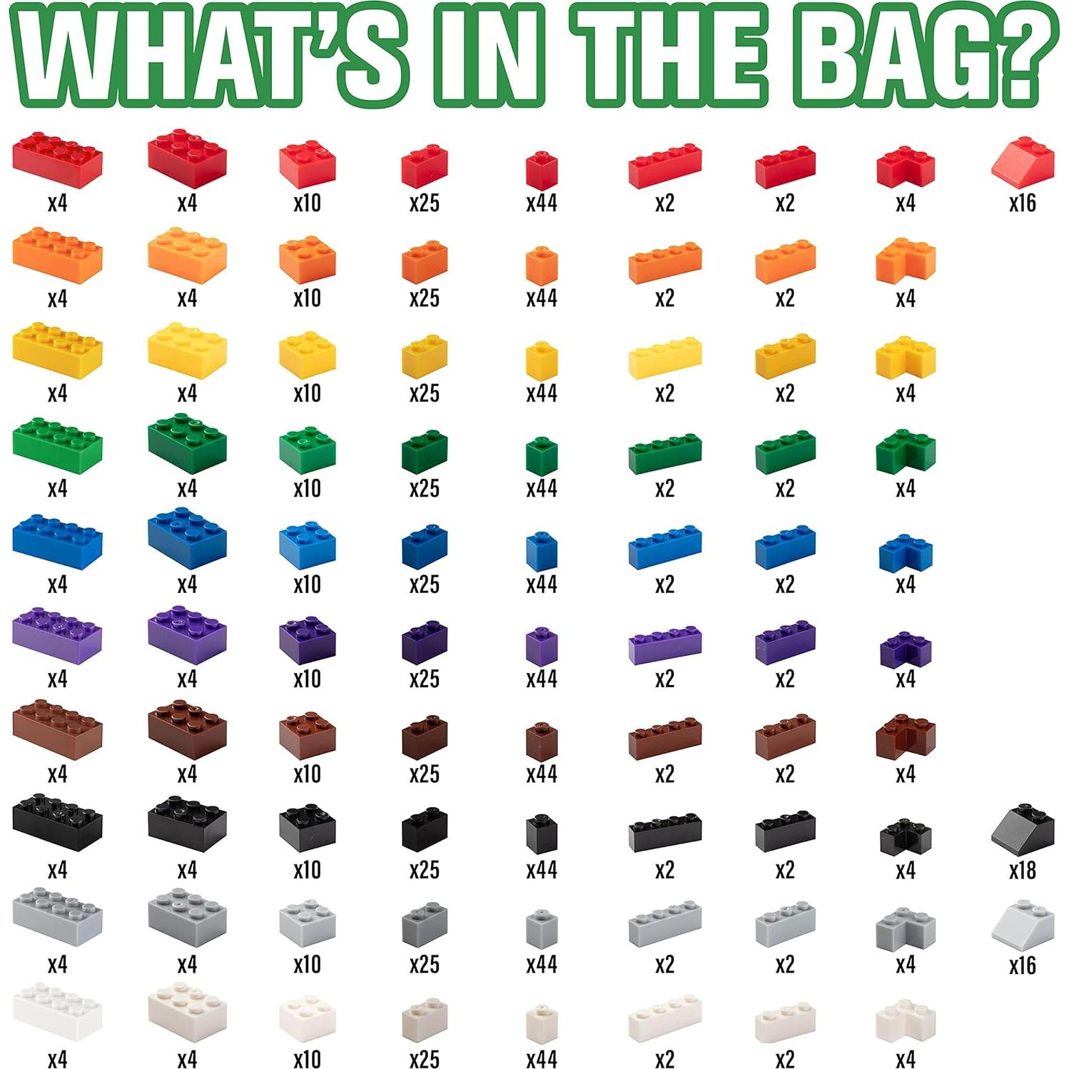 Bloques de Construcción SCS Direct - Set 1000 Piezas - 10 Colores