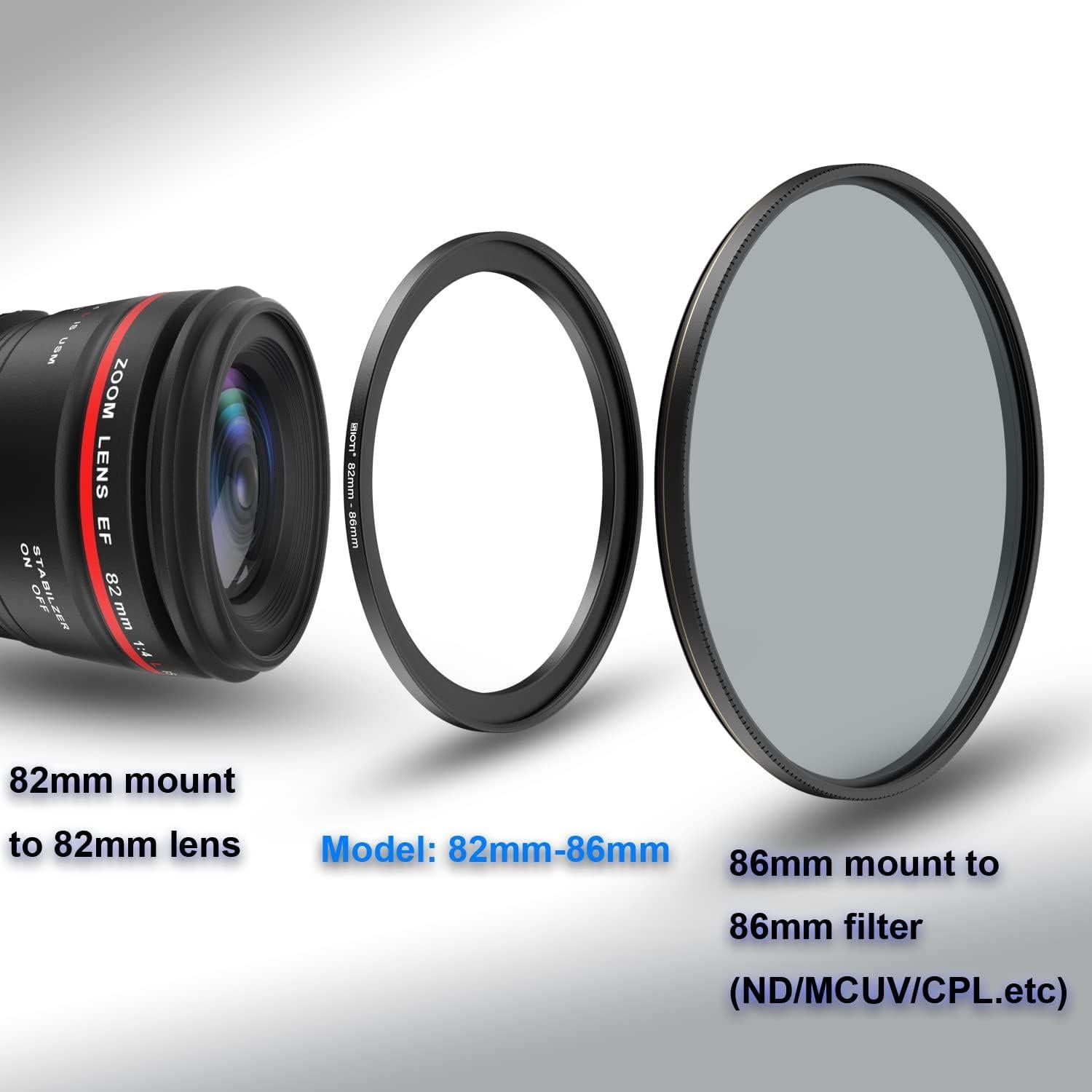 Anillo Adaptador de Paso SIOTI 82mm-86mm Ultra Delgado