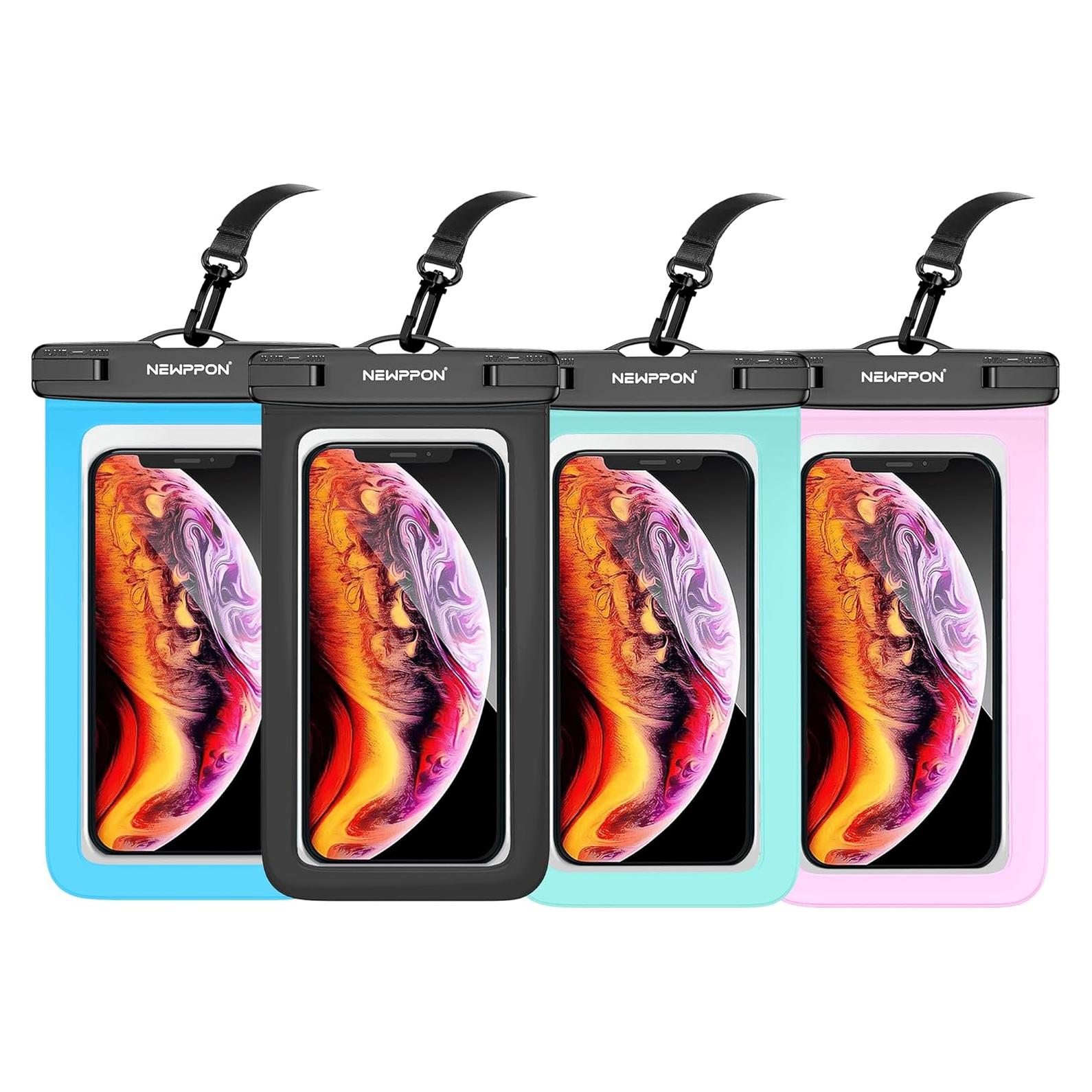 Paquete de 4 Fundas Impermeables Newppon para Smartphone