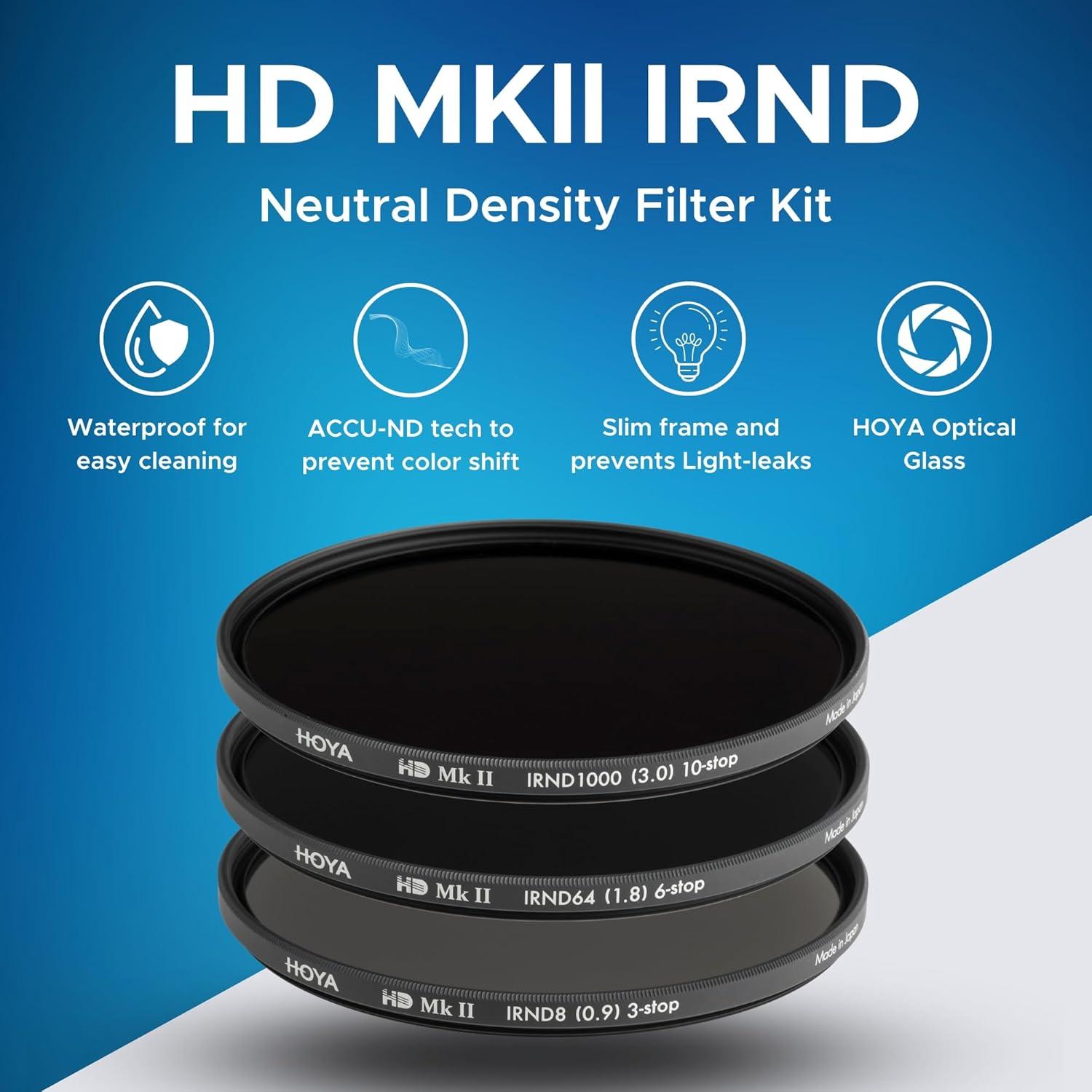 Kit de Filtros HOYA HD Mk II IRND 62mm - ND8, ND64, ND1000