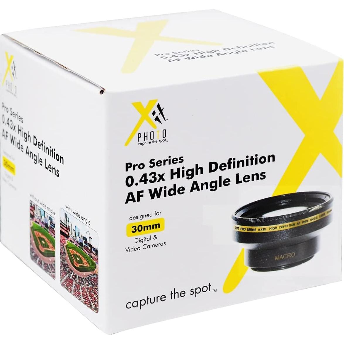 Lente Gran Angular 0.43X eDealz para Cámaras 30mm - Negro