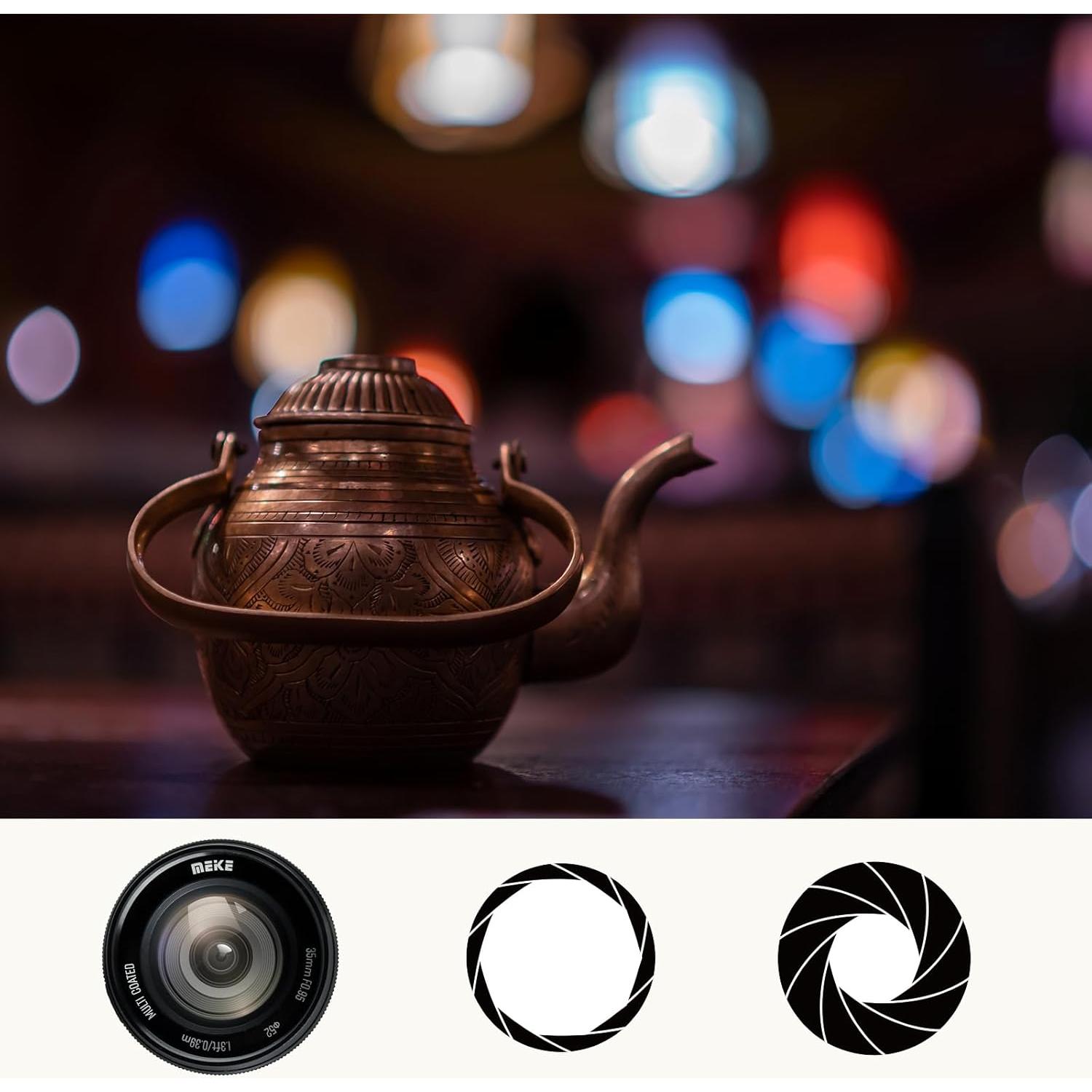 Lente Meike 35mm f0.95 Enfoque Manual MFT para Panasonic y Olympus