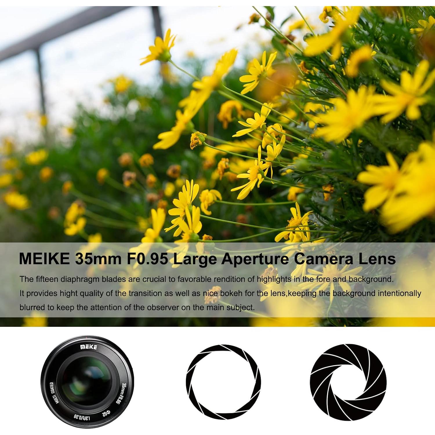 Lente Fija Meike 35mm f/0.95 RF para Canon EOS-R R5 R6