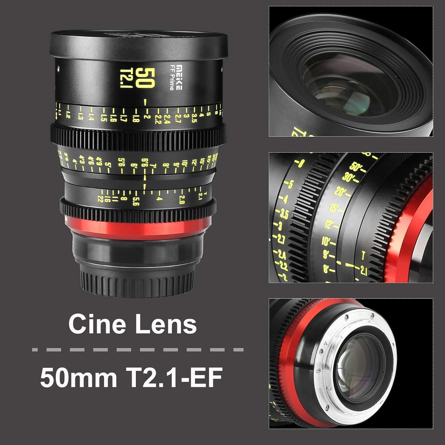 Lente de Cine MEKE 50mm T2.1 Manual Montura EF