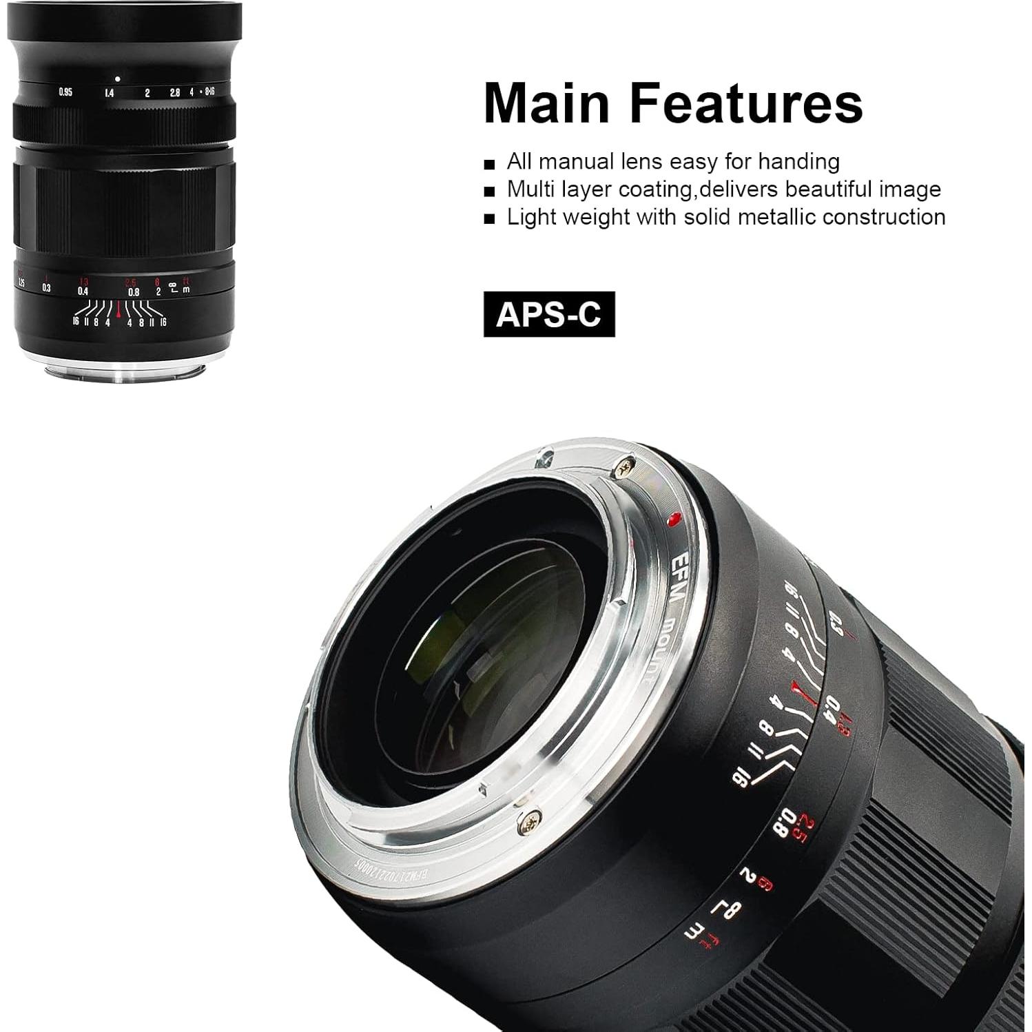 Lente Meike 25mm f/0.95 Manual para Canon EF-M